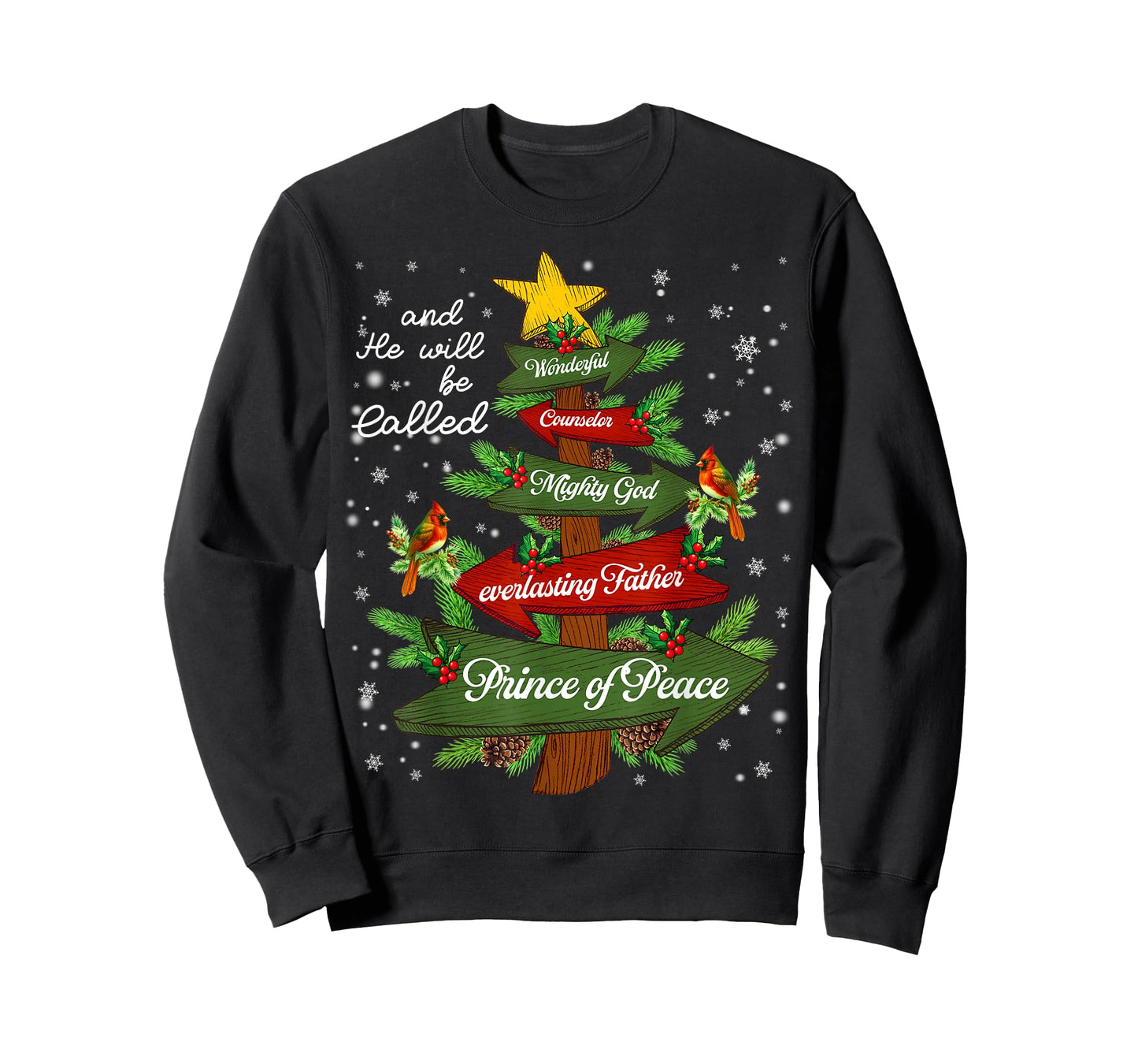 Christian Jesus Christmas Tree Pajamas Xmas Men Women T-Shirt