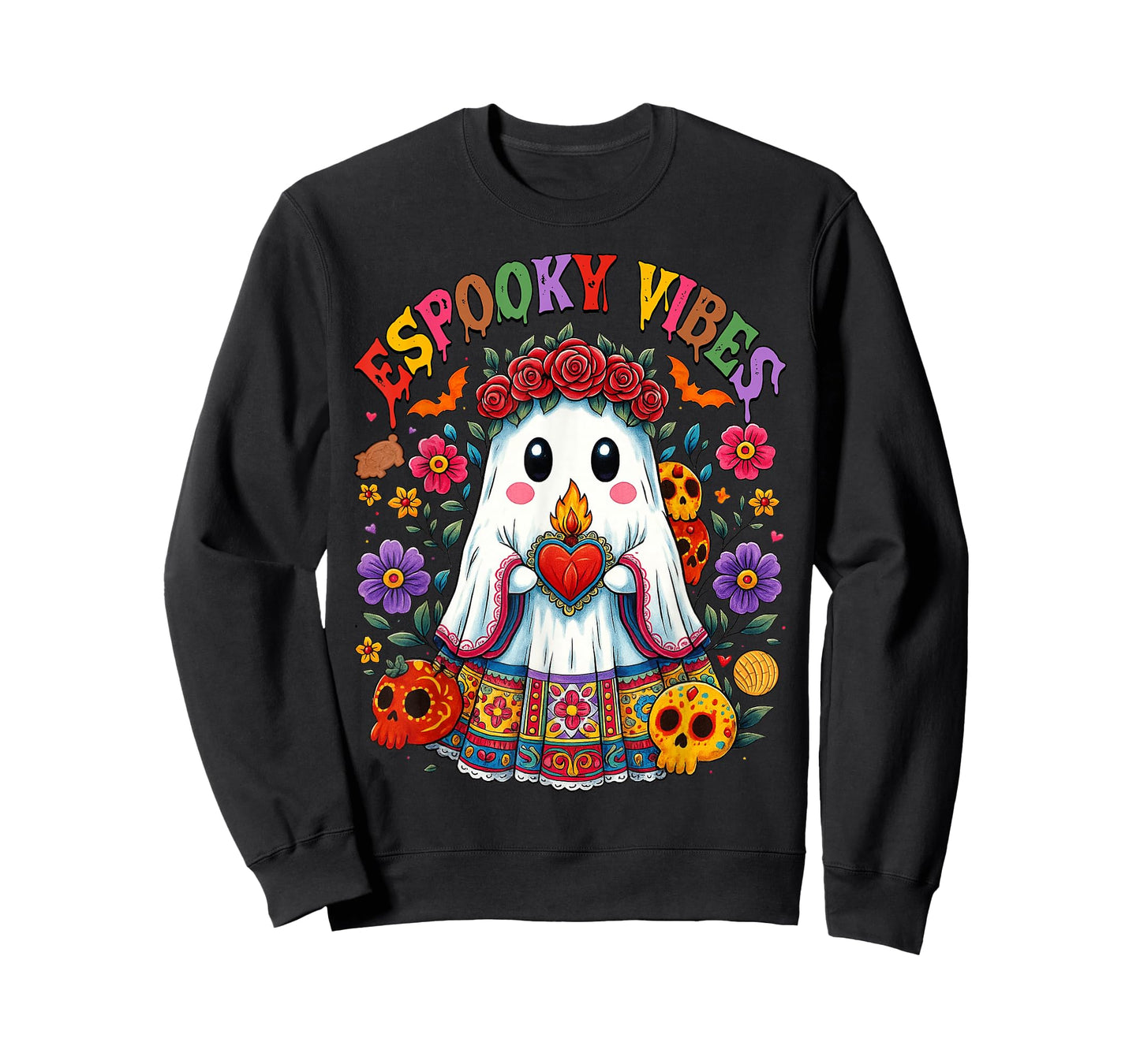Espooky Vibes Spanish Mexican Halloween Ghost Teacher Boo T-Shirt