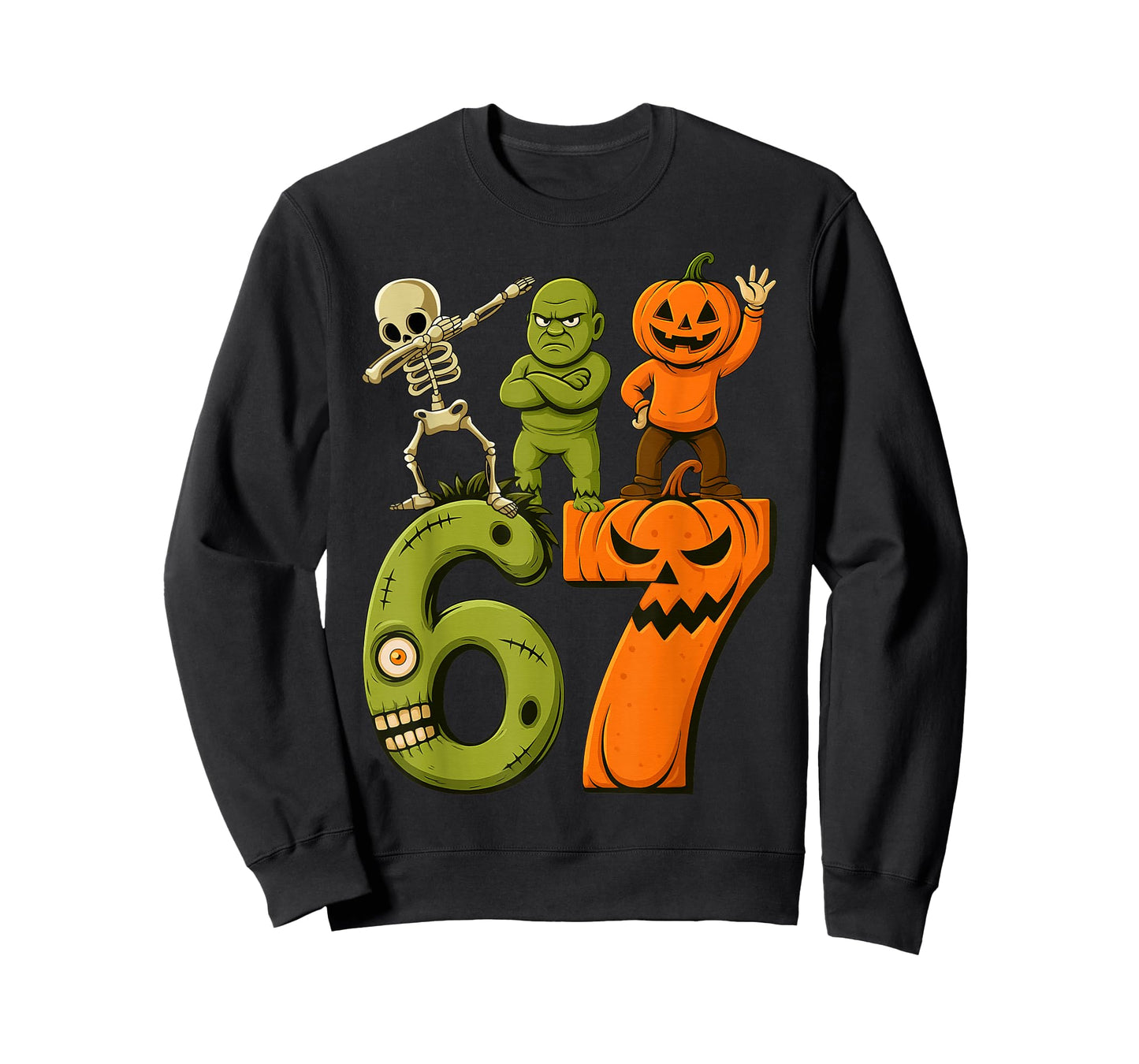 Funny Saying 6 7 Six Seven Costume Meme Retro 67 Hallowen T-Shirt