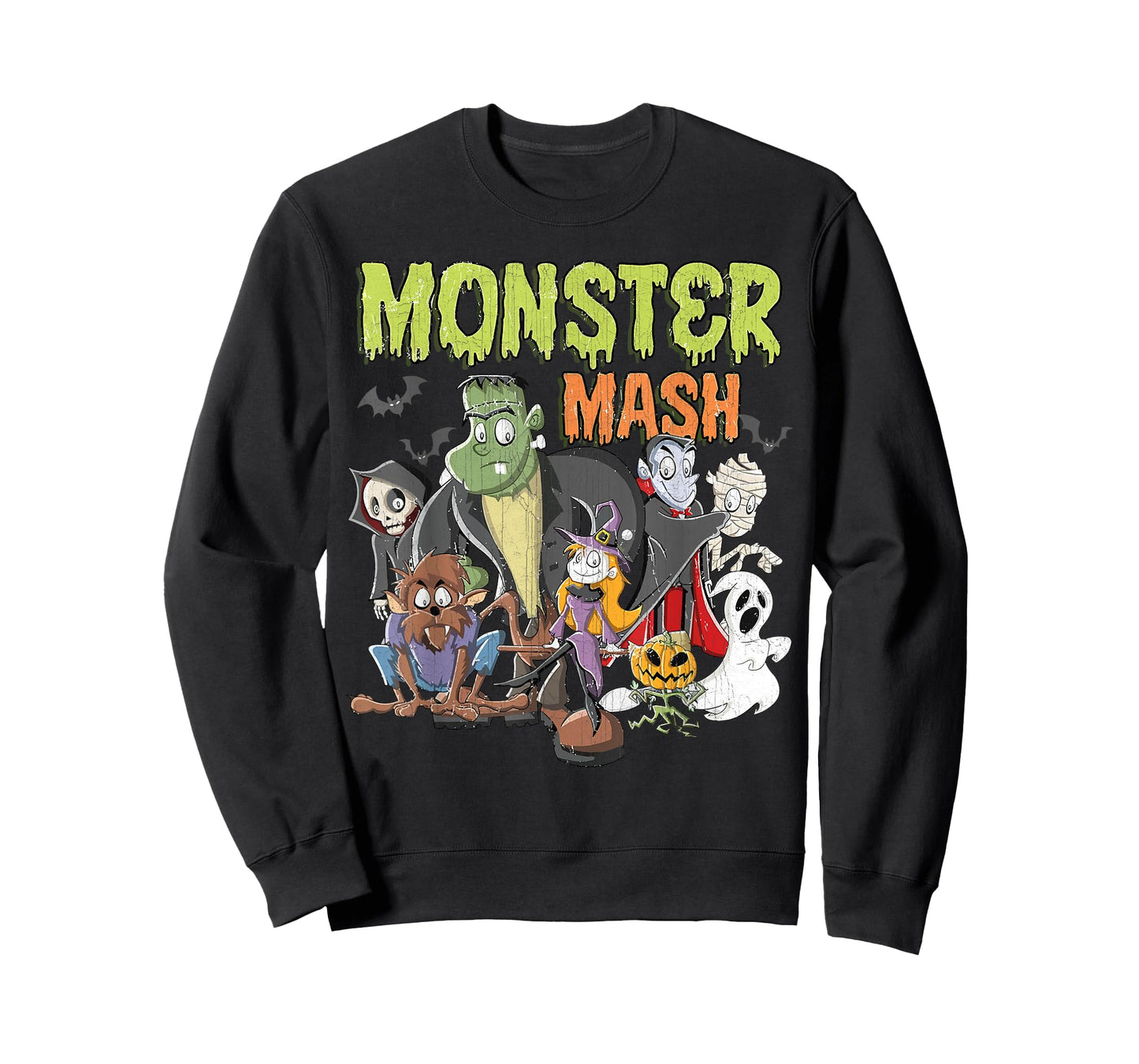 Monster Mash Vintage Halloween Funny Spooky Womens Men Kids T-Shirt