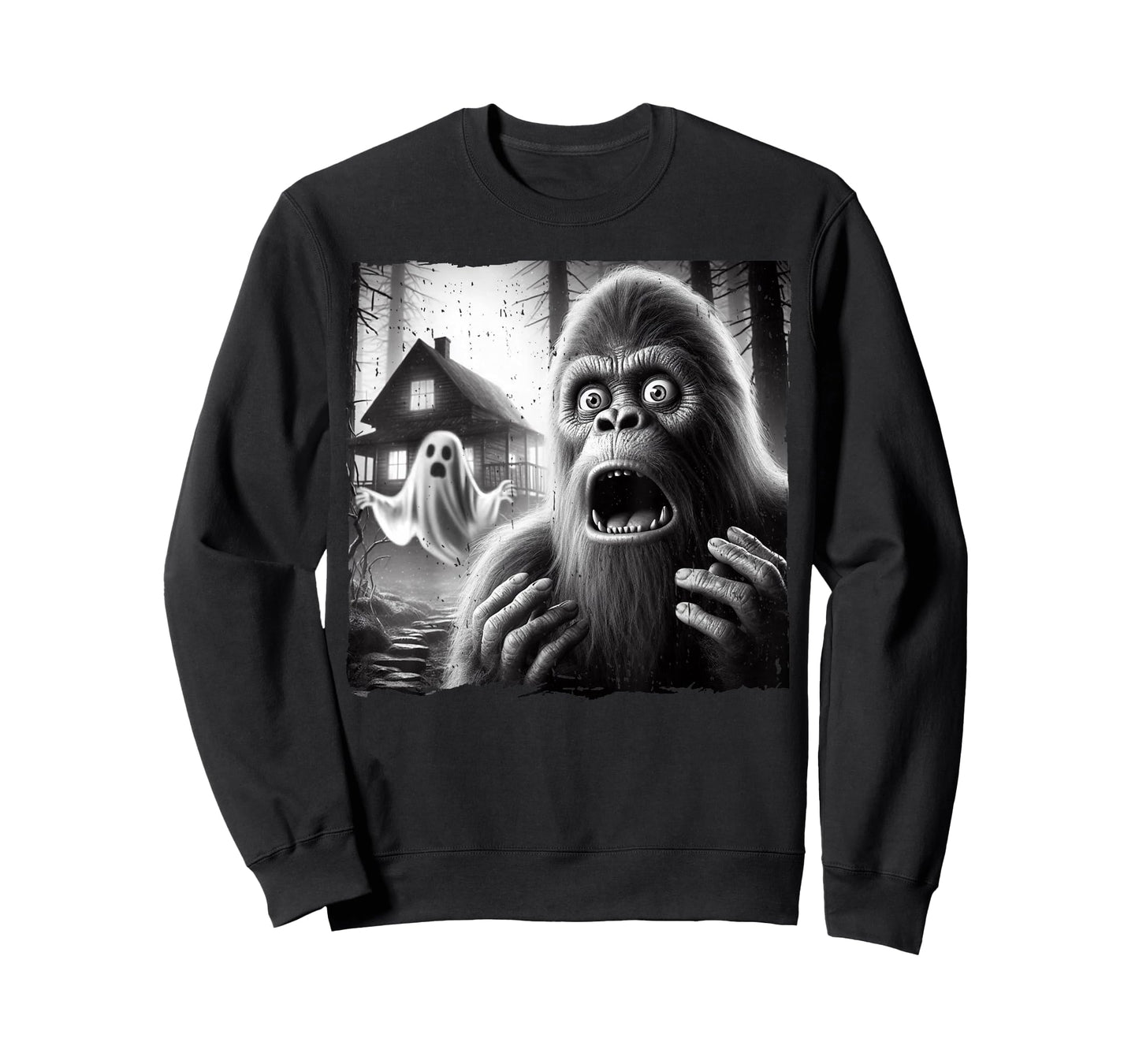 Funny Halloween Costume Men Women Bigfoot Sasquatch Ghost T-Shirt