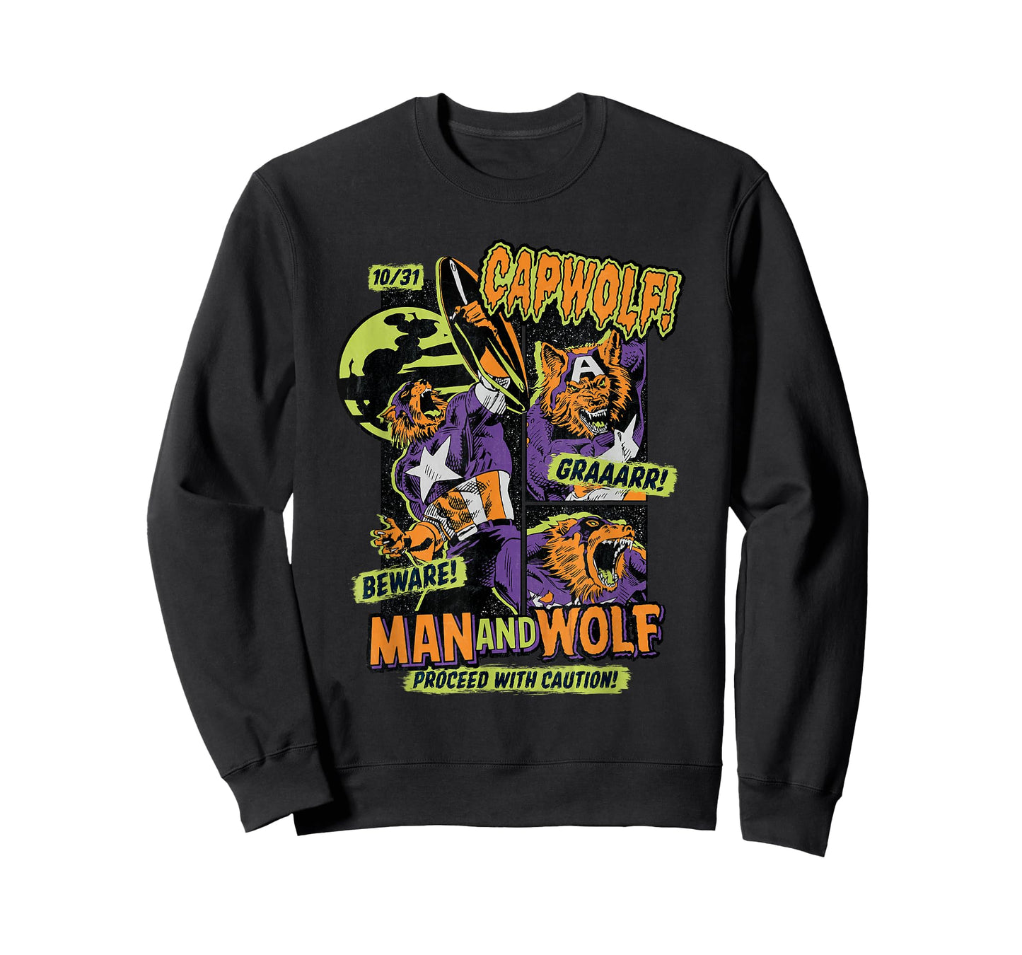 Marvel Captain America Halloween Werewolf Beware Capwolf! T-Shirt