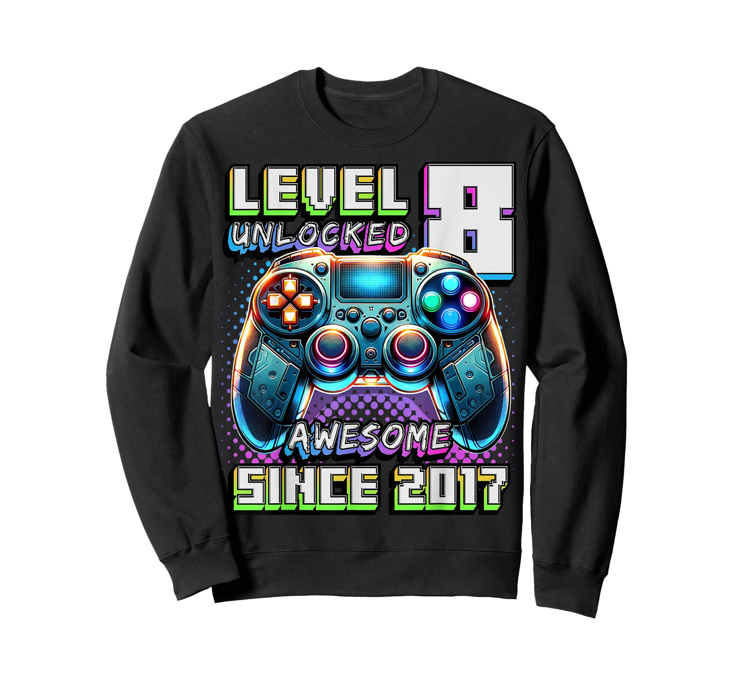 8th Birthday Boy Level 8 Gamer 8 Year Video Game Party T-Shirt