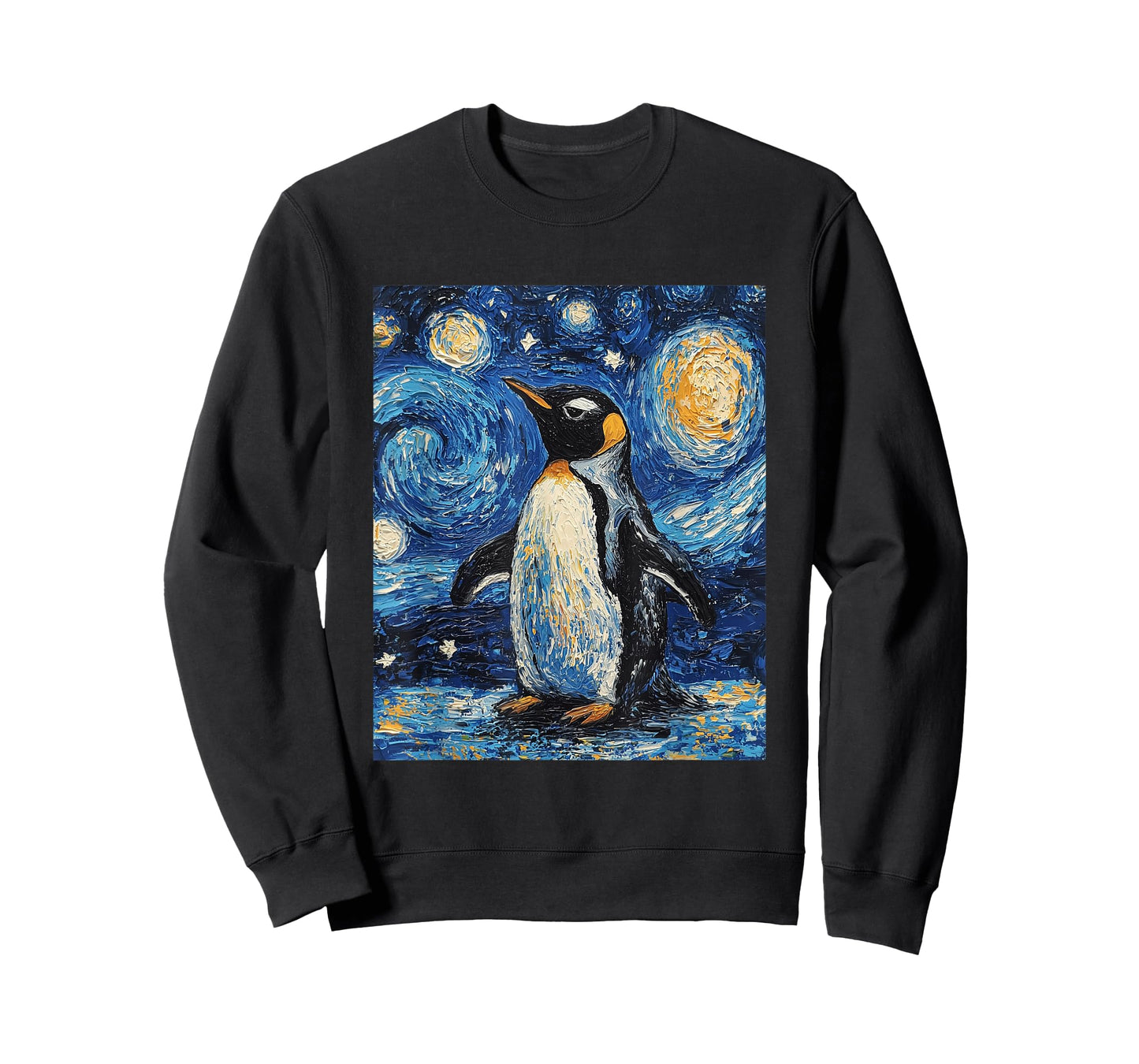 Penguin Bird - Van Gogh Style - Starry Night T-Shirt