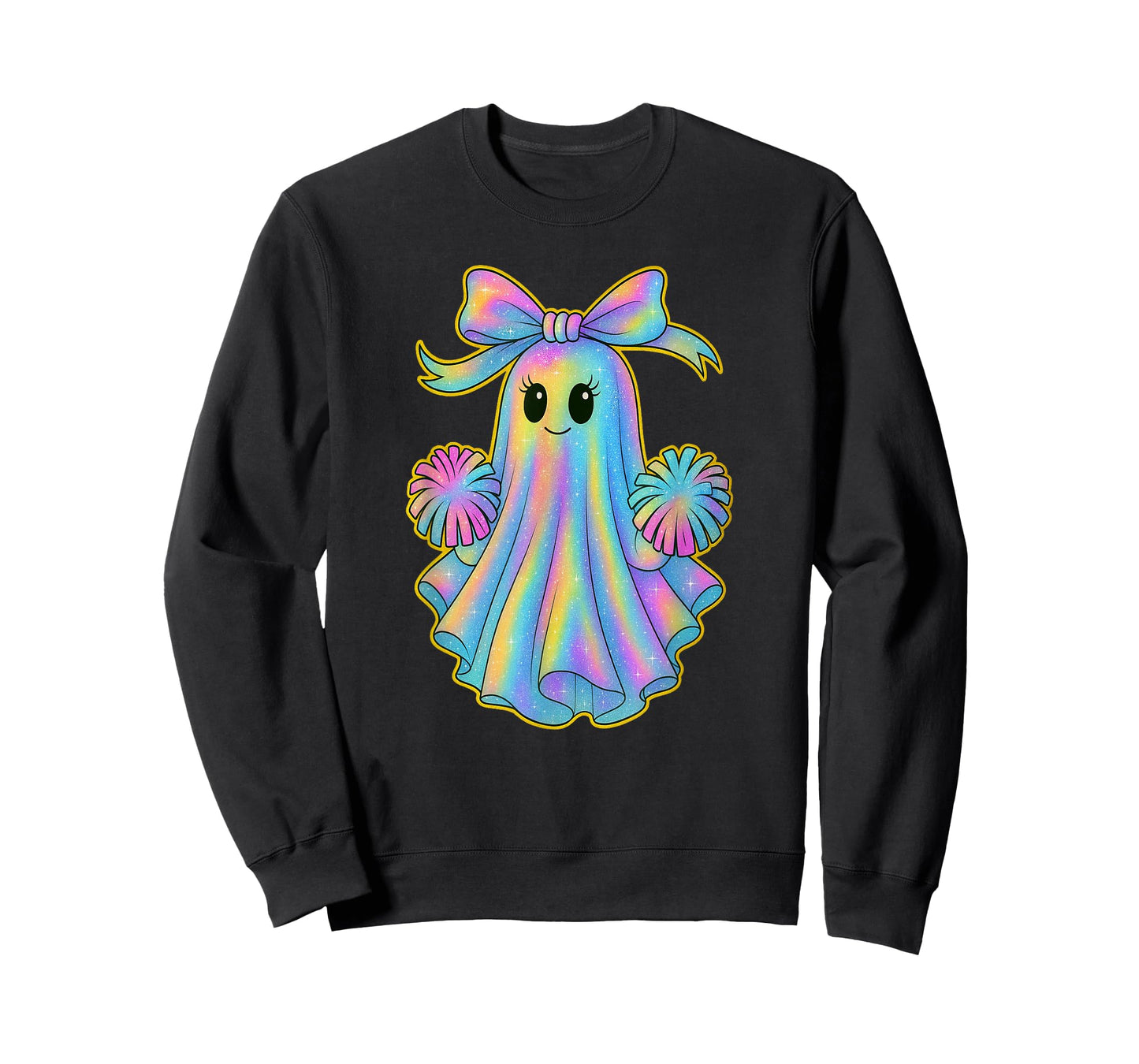 Cute Cheerleader Ghost Lover Pastel Halloween Coquette Bow T-Shirt