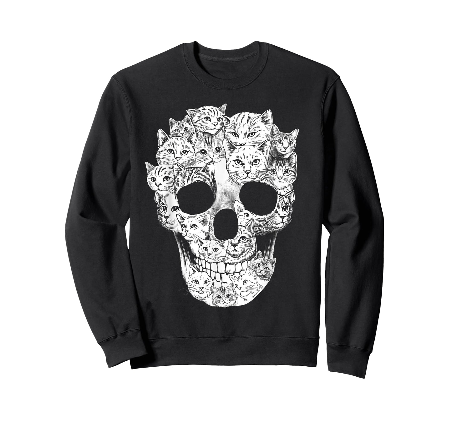 Cat Skull Shirt Women Men Cat Lovers Funny Halloween Costume T-Shirt