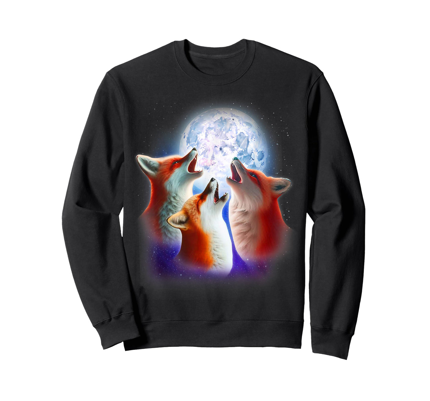 3 Red Foxes Howling At The Moon Shirt Funny Fox Animal Lover T-Shirt