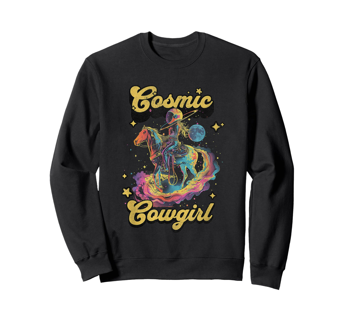 Cosmic Rodeo Howdy Western Retro Cute Cowboy Cowgirl Space T-Shirt