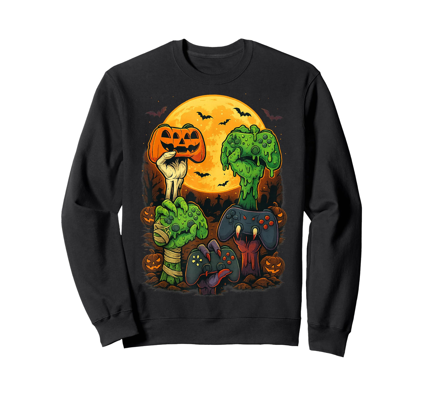 Halloween Skeleton Zombie Mummy Gaming Controller Boys Kids T-Shirt