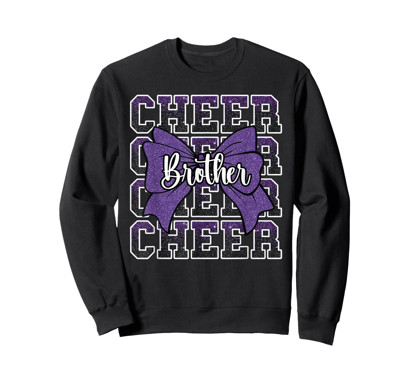 Cheer Brother Bow Sport Cheerleader Cheerleading Purple T-Shirt