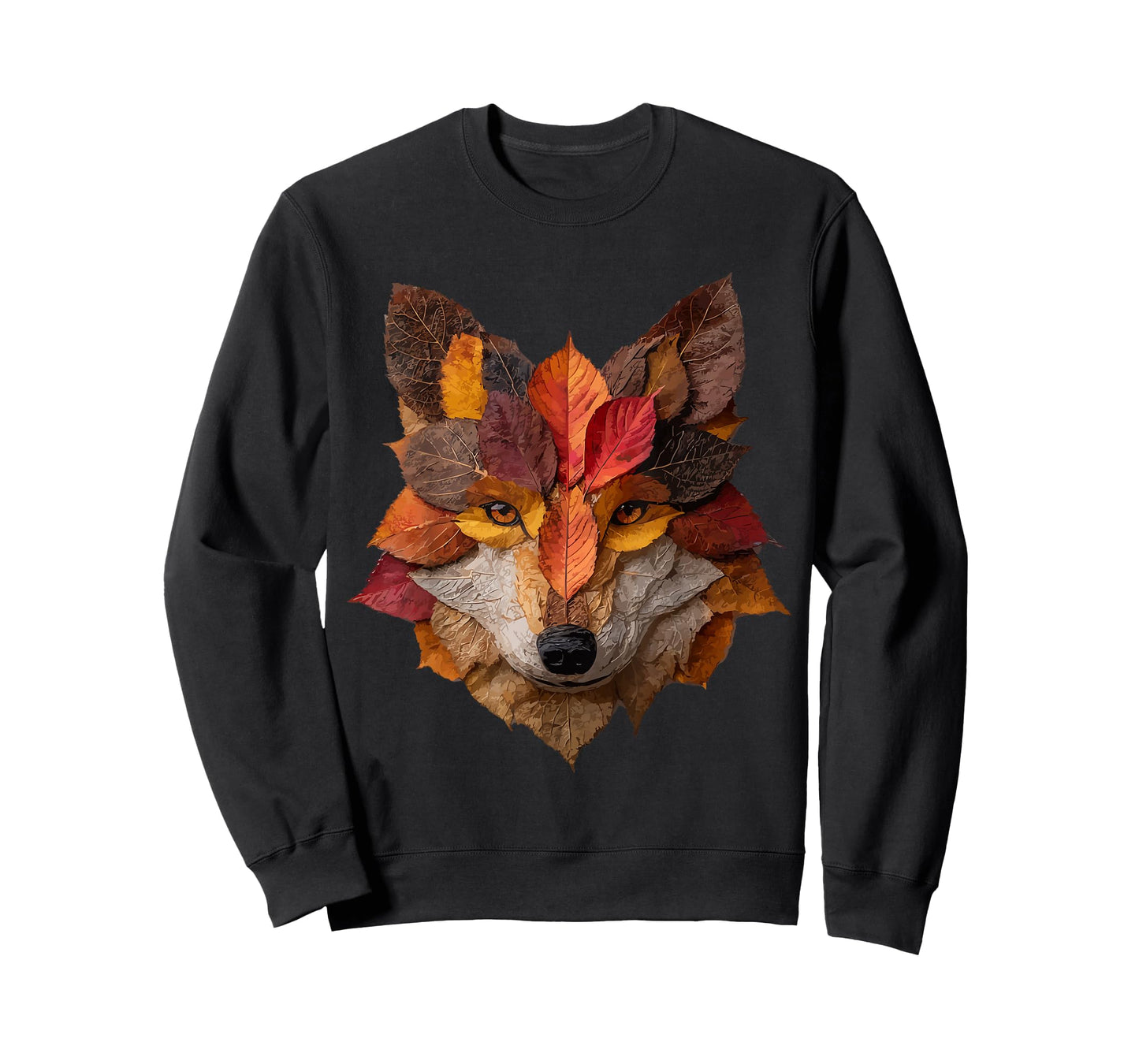 Wolf Autumn Leaves Artistic Animal Art Leaf Fall Aesthetic T-Shirt