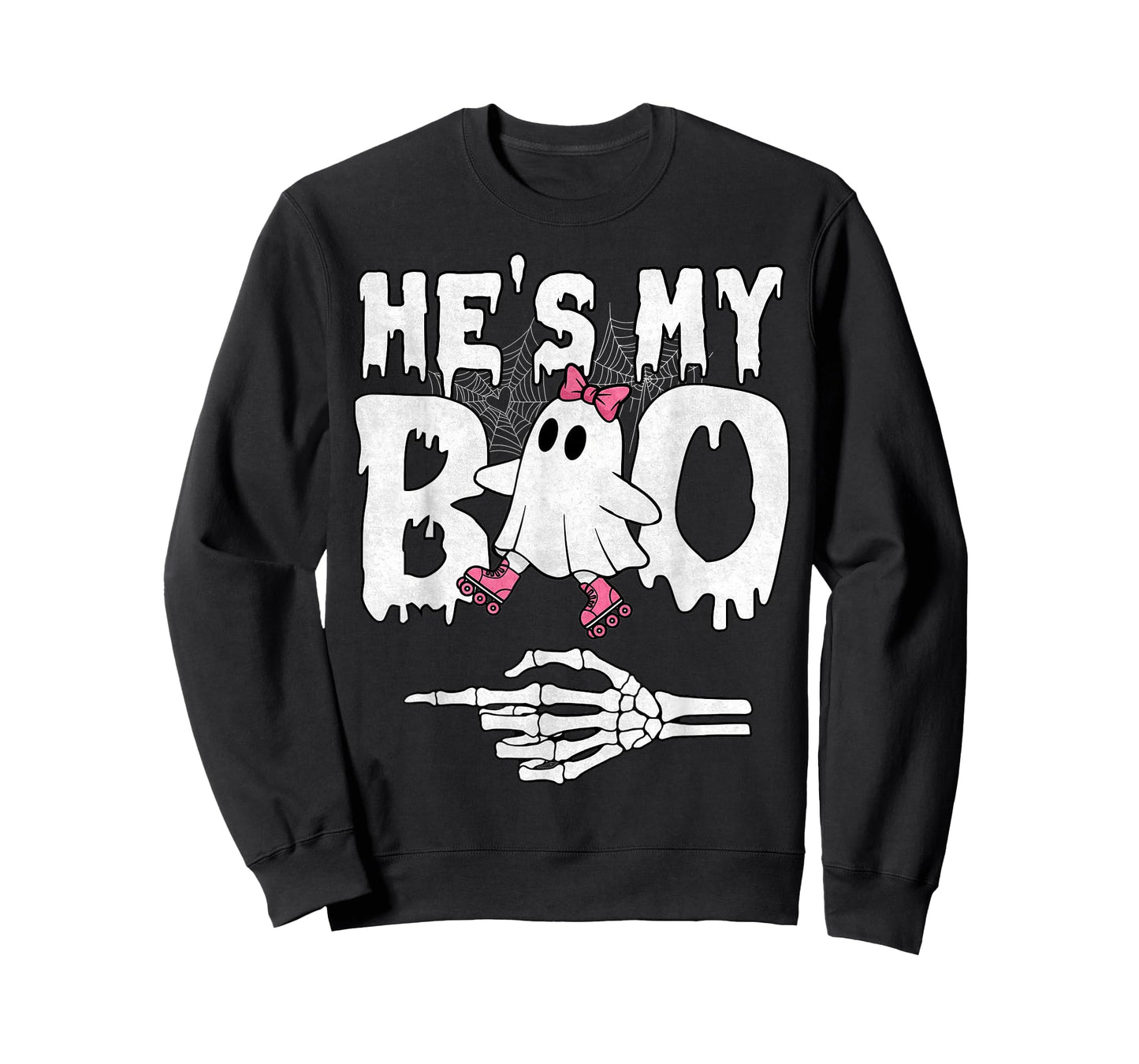 He's My Boo Couple Matching Ghost Halloween Roller Skate T-Shirt