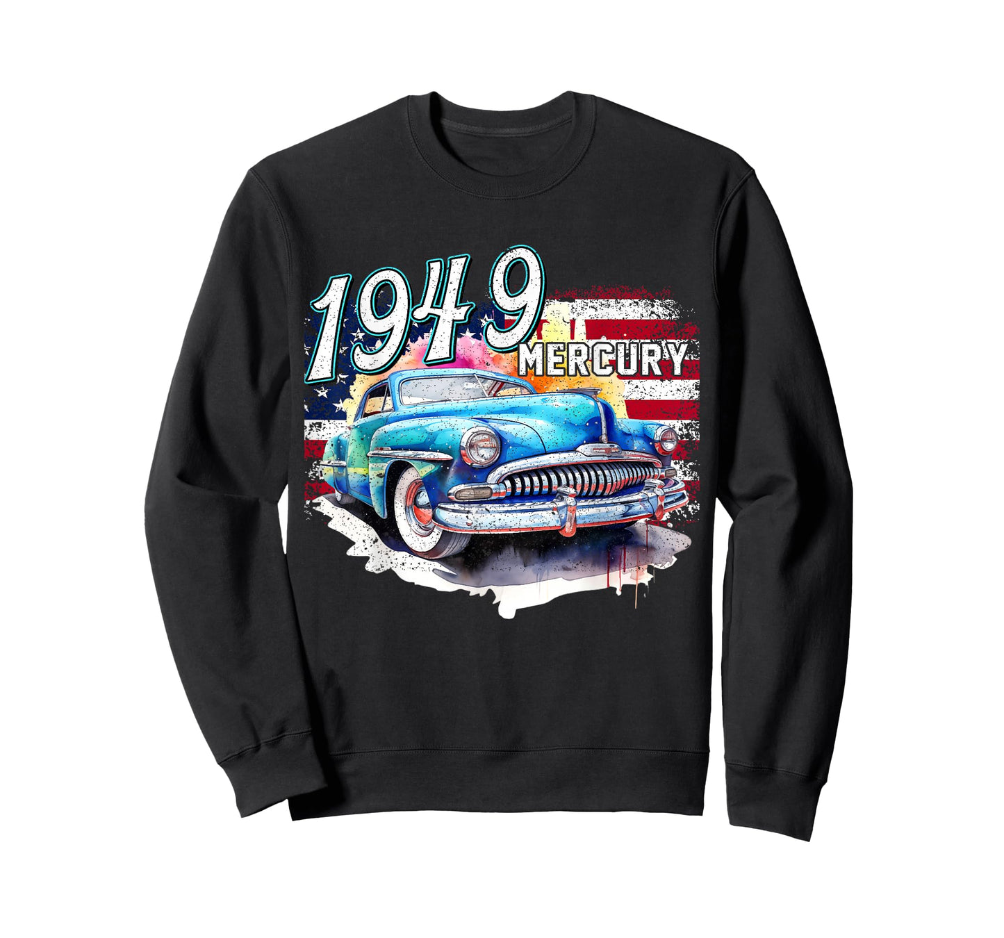 1949 49 Mercury Classic Car USA Flag T-Shirt