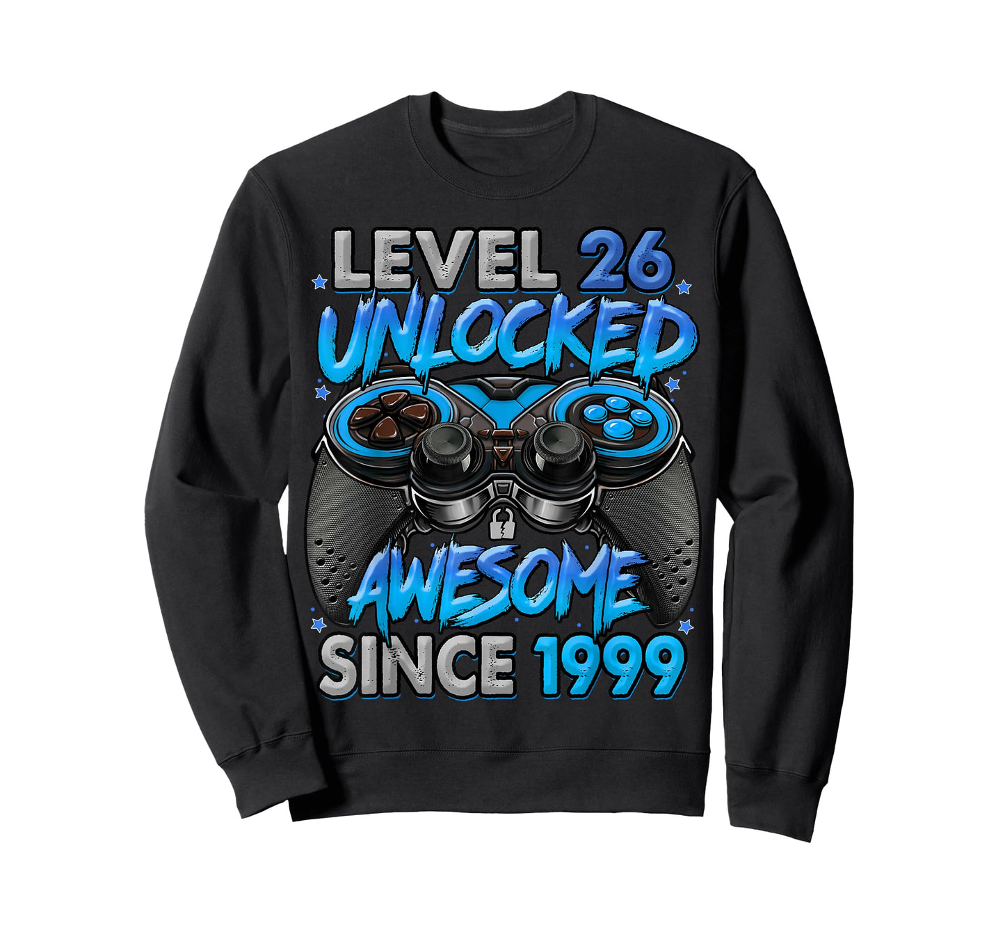 Level 26 Unlocked Awesome Since 1999 26th Birthday Gaming T-Shirt