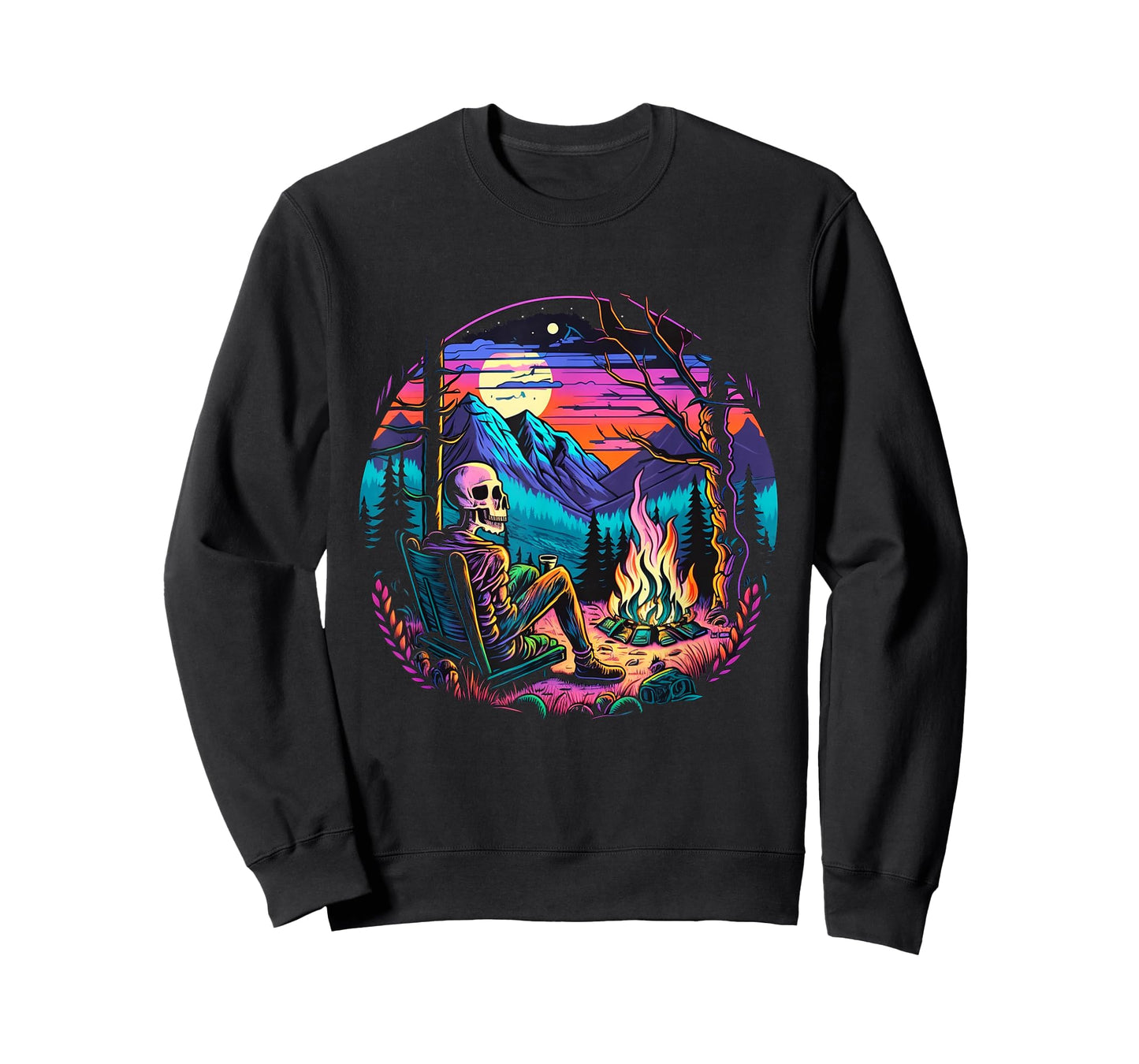 Skeleton Camping Halloween Costume Bones Camp Camper T-Shirt