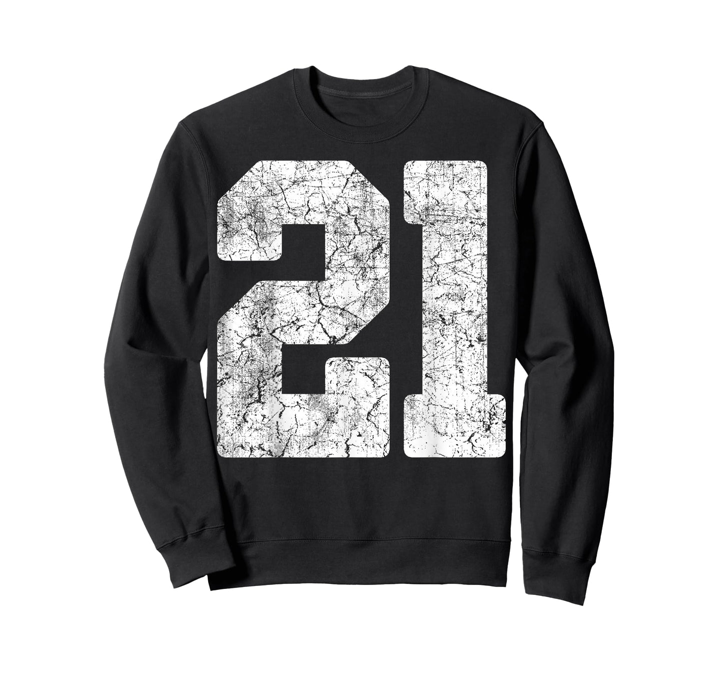 Distressed White Number 21 Jersey Player Uniform #21 Grunge T-Shirt
