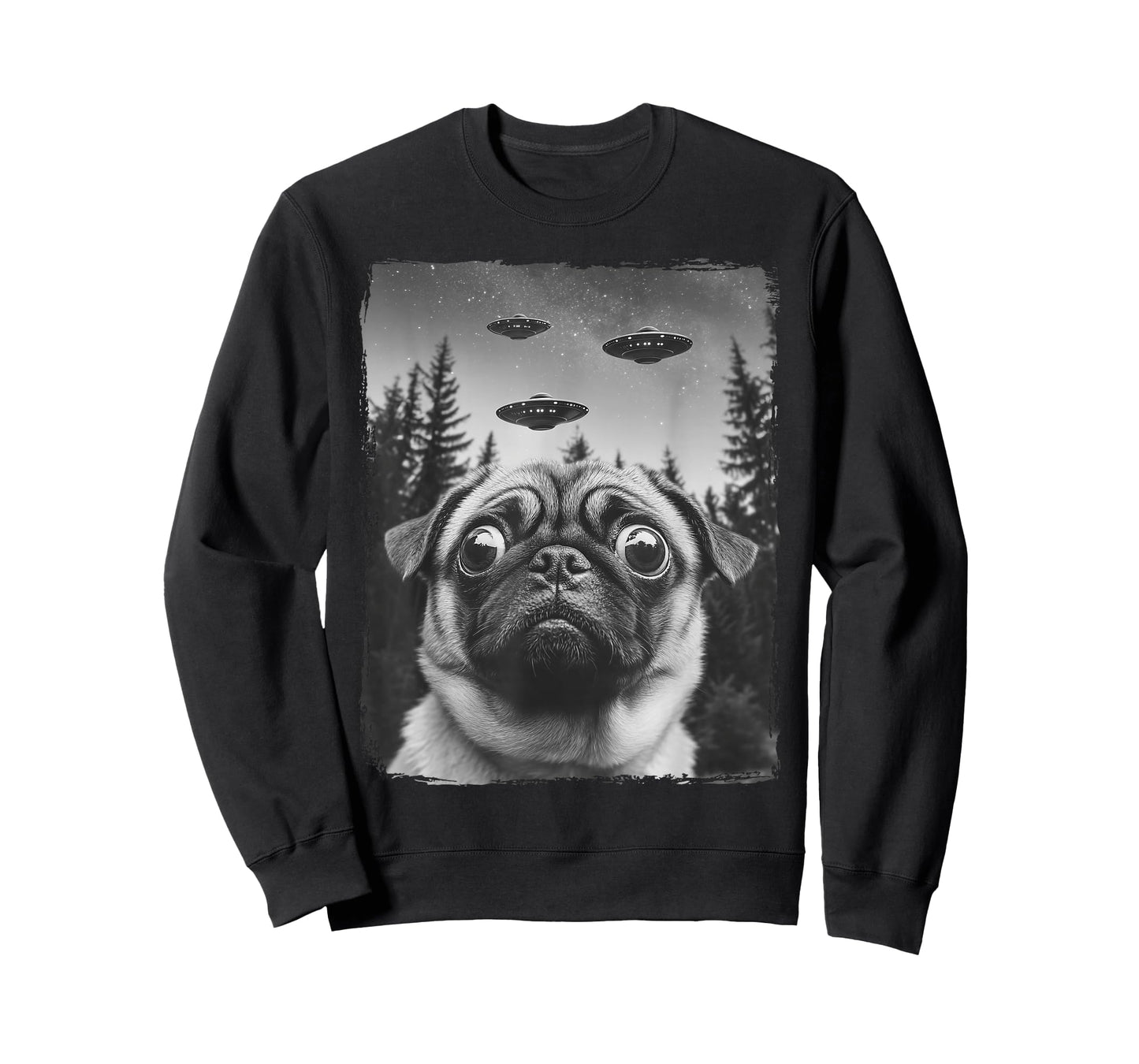 Pug UFO Selfie Funny Pug T-Shirt