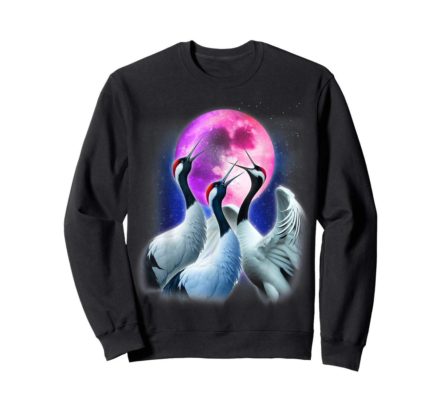 3 Whooping Crane Howling At The Moon Funny Crane Bird Lover T-Shirt