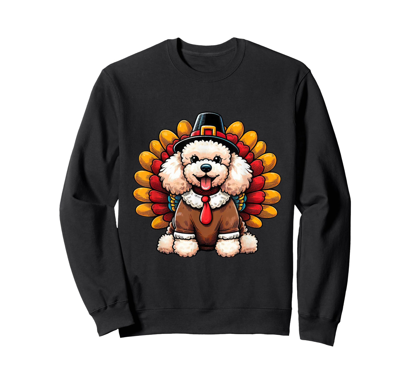 Cute Dog Poodle Thanksgiving Kids Teen Girl Boy T-Shirt