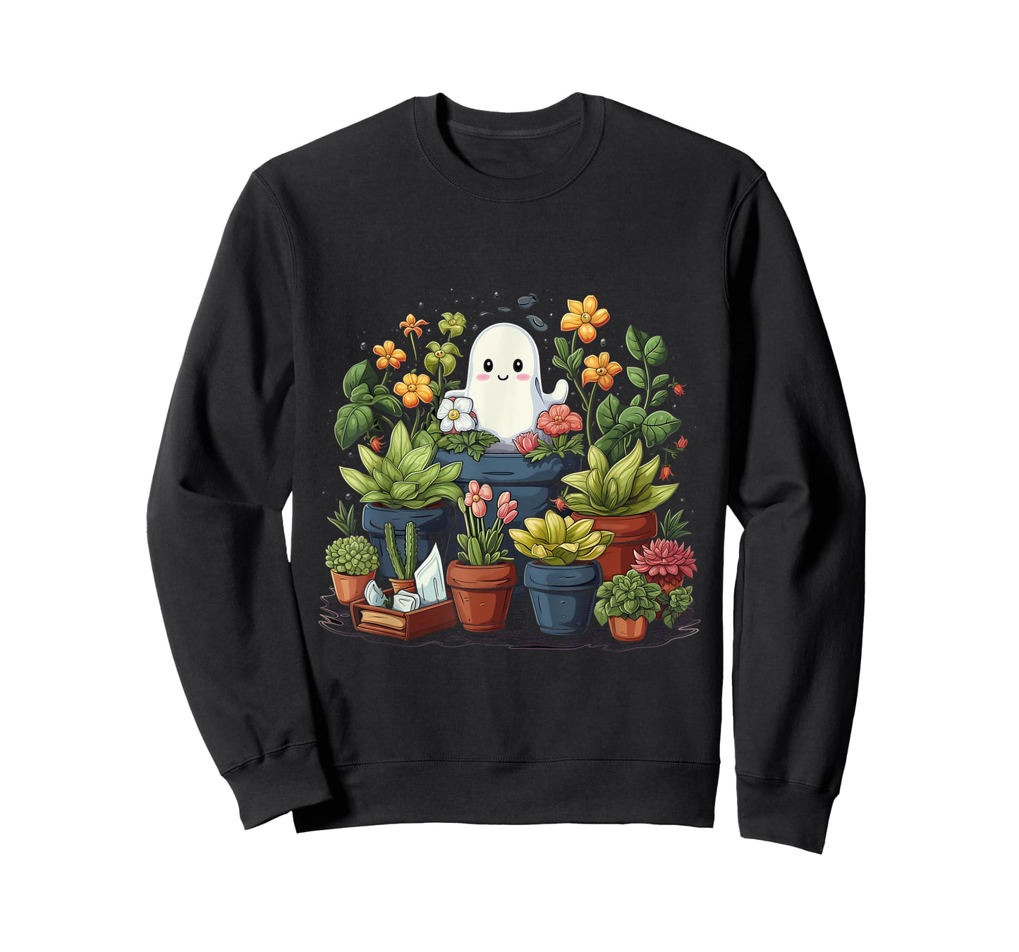 Ghost Plant Lady Halloween Ghostly Gardening Plant Lover T-Shirt