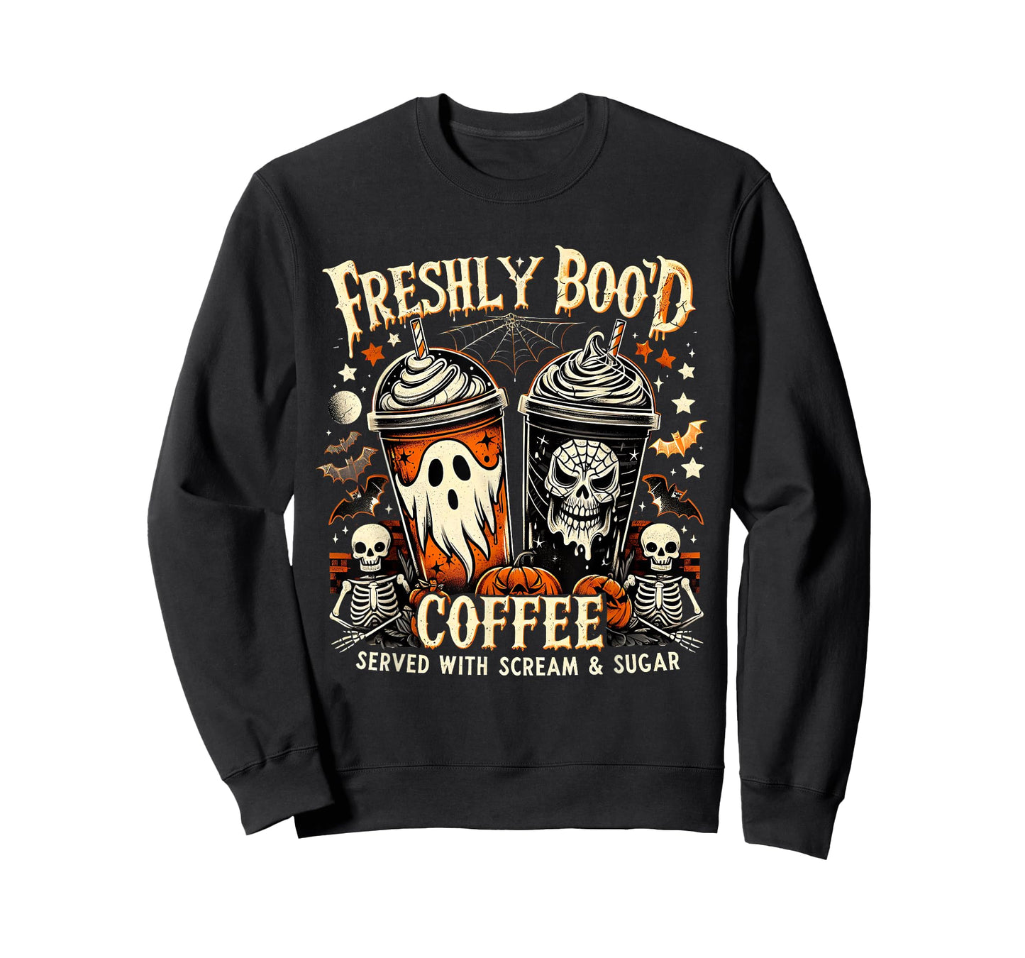 Funny Halloween Ghost Coffee Spooky Drink Coffee Club Art T-Shirt