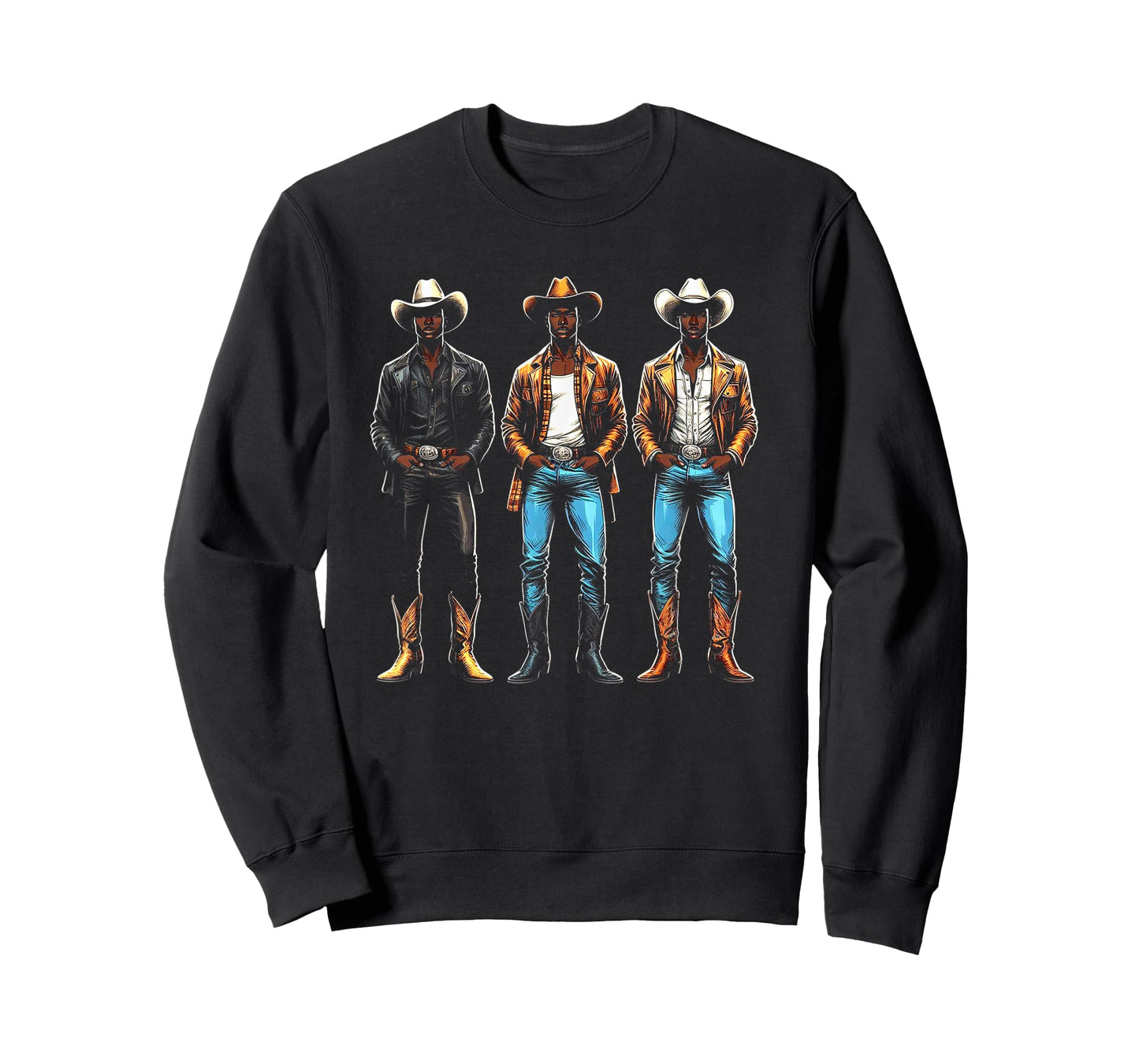Black Cowboy Western Rodeo Melanin Black History Texas Men T-Shirt