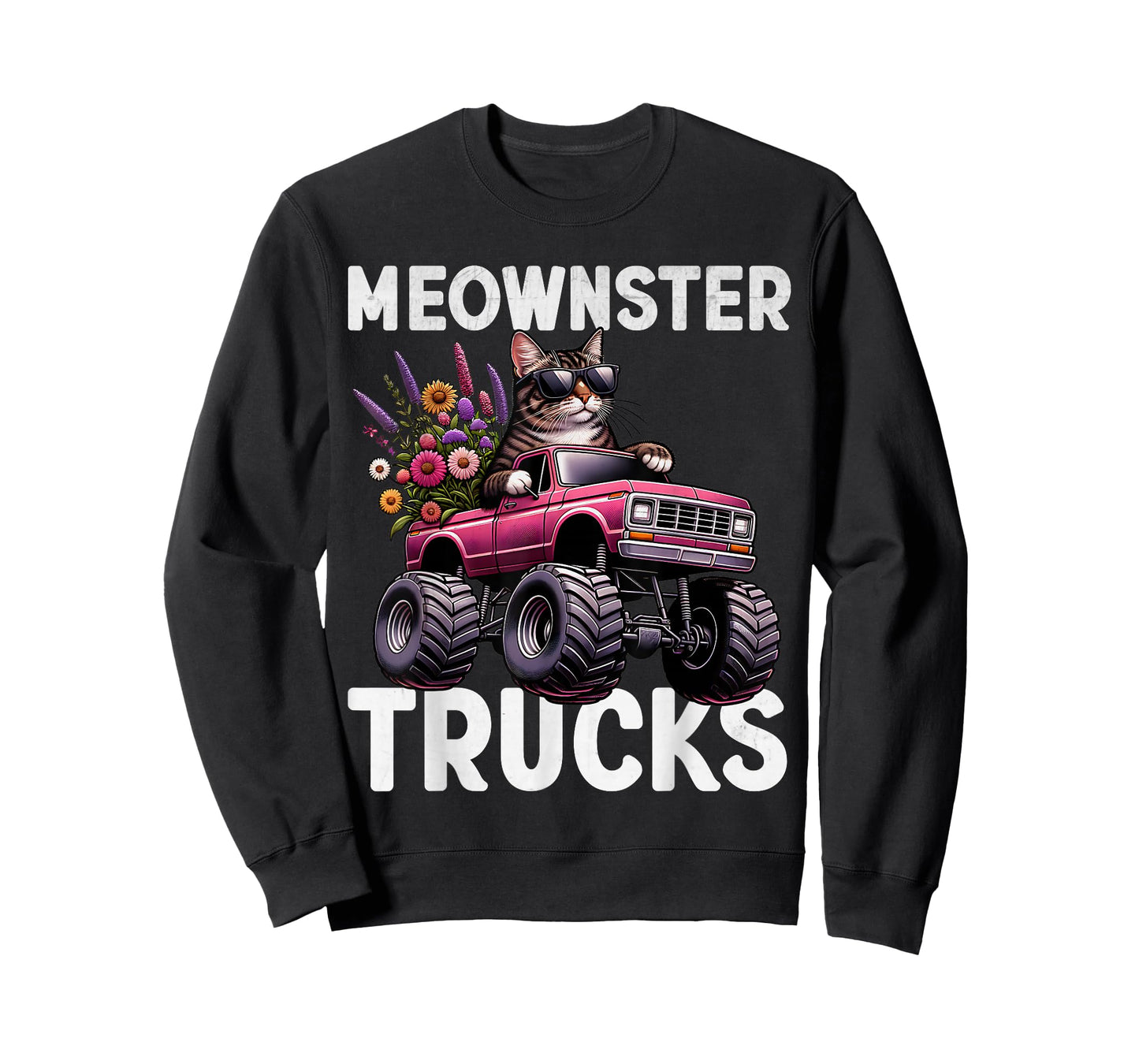 Funny Monster Truck Cat For Girls Women Monster Truck Party T-Shirt