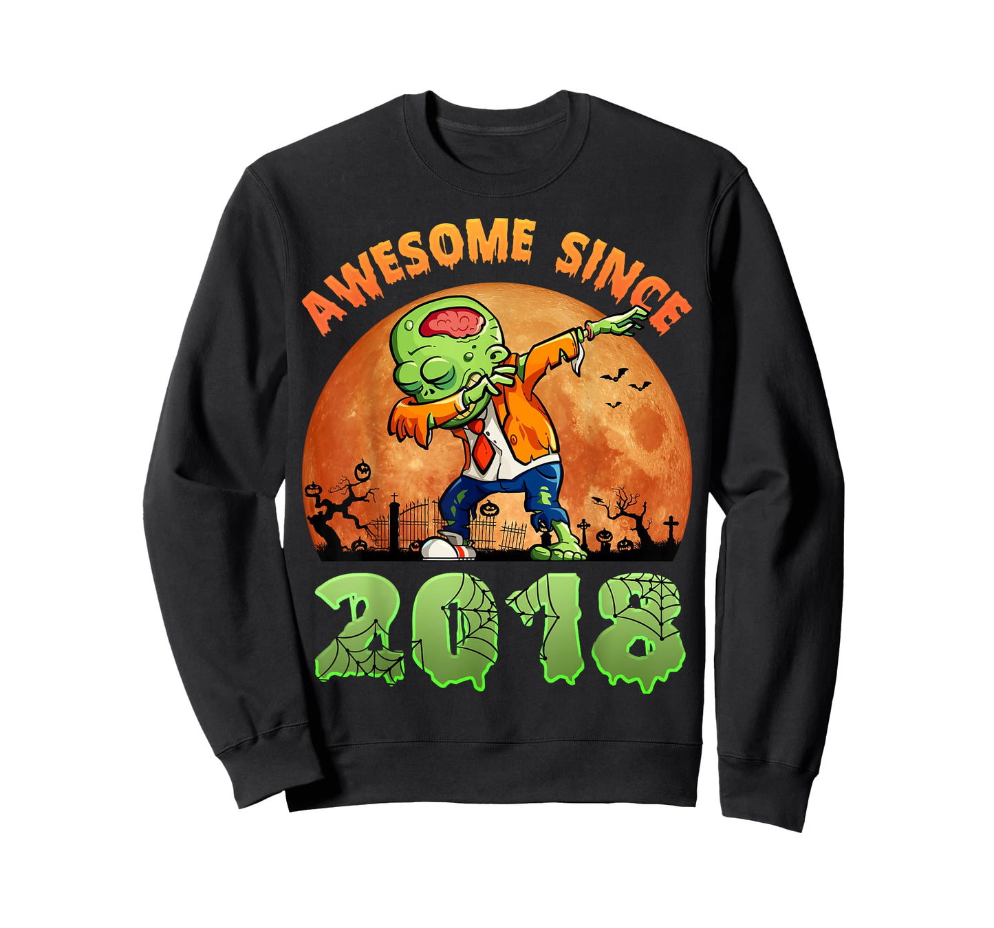 6th Birthday Halloween 6 Years Old Zombie Awesome Since 2018 T-Shirt