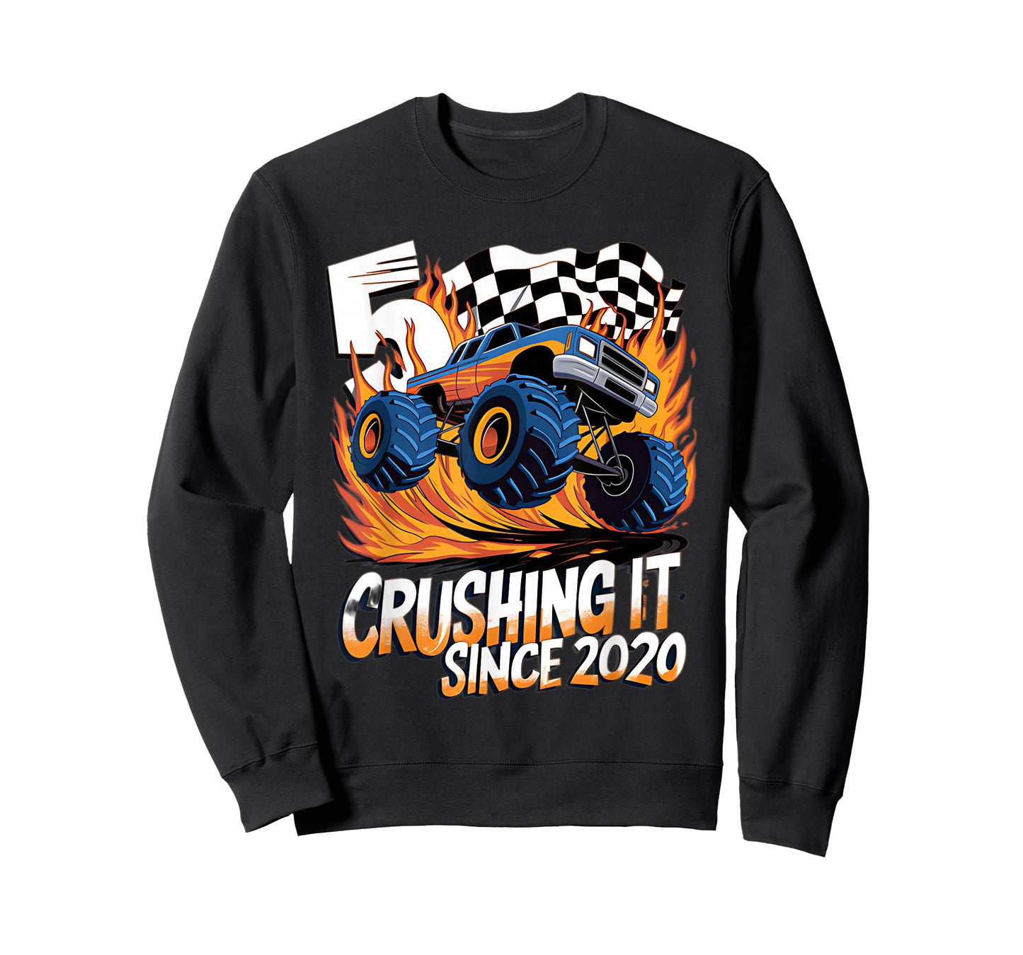 Crushing It Since 2020 5th Birthday Kids Monster Truck T-Shirt