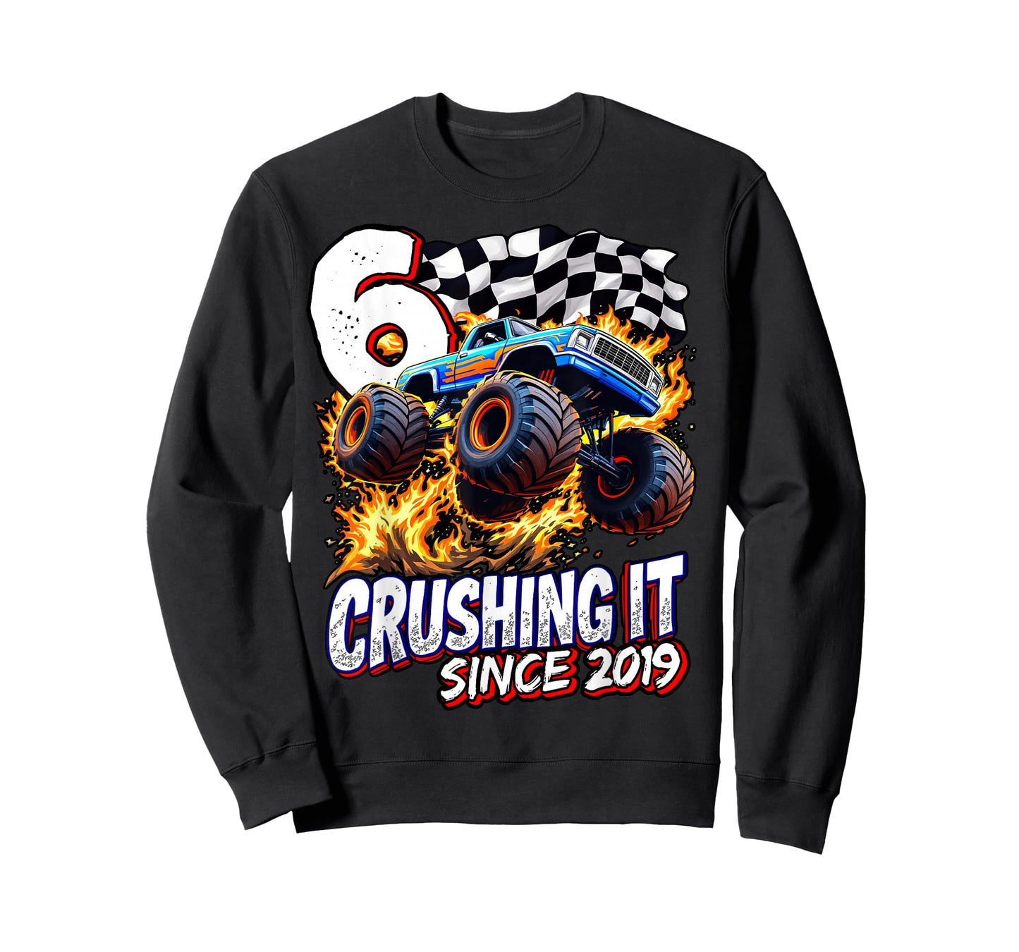Birthday Monster Truck 6 year Old Boys 6th Party Born 2019 T-Shirt