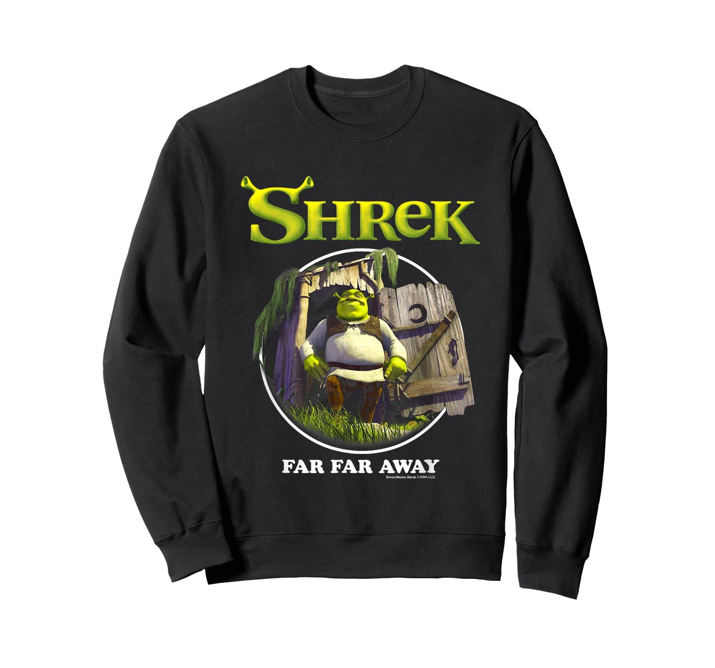 Shrek Far Far Away Confidence Pose Big Chest Circle Logo T-Shirt