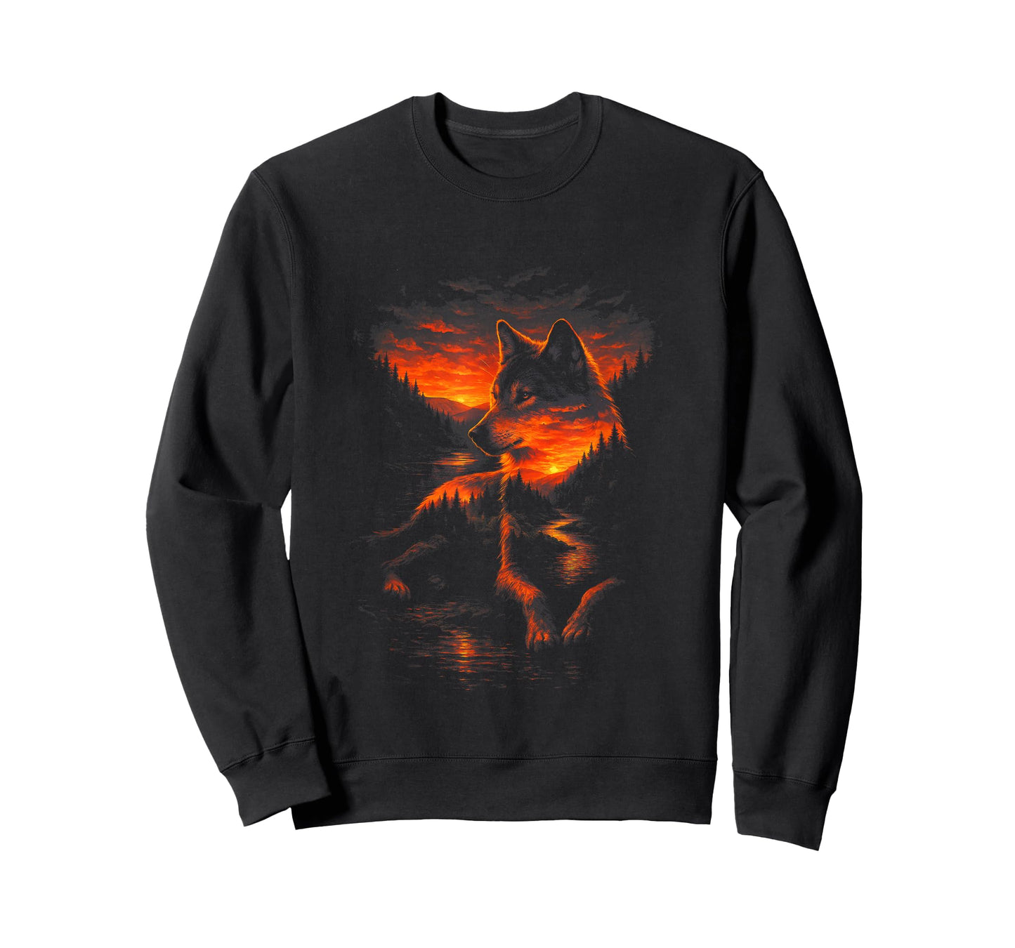 Wolf in Nature - Forest Mountains Adventure T-Shirt