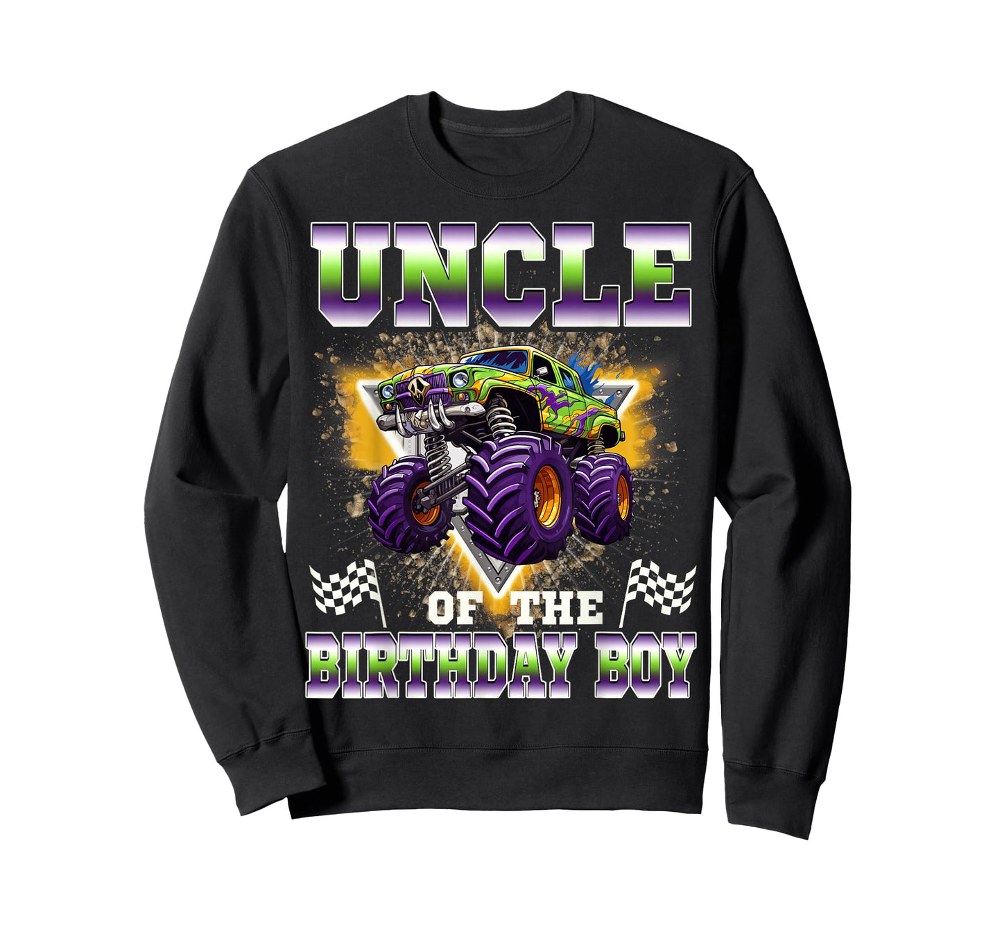 Uncle of The Birthday Boy Monster Truck Birthday Family T-Shirt