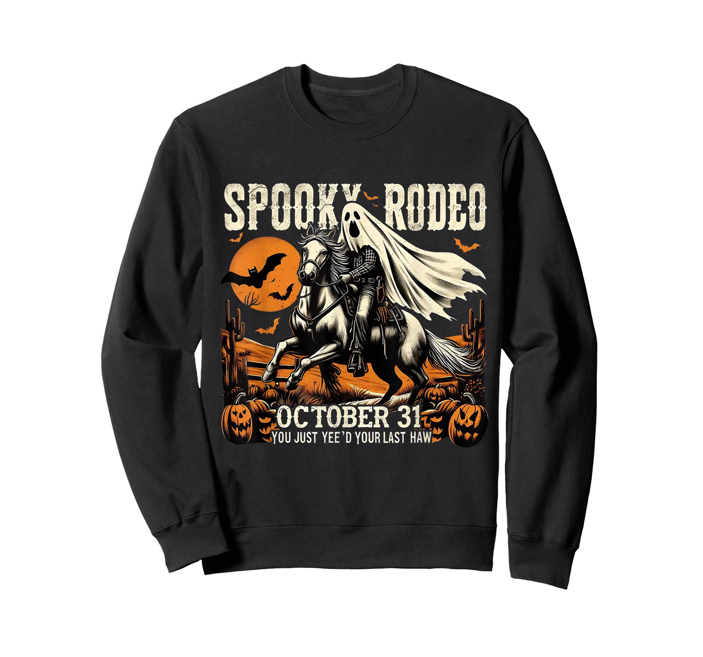 Ghost Cowboy Halloween Western Vintage Design T-Shirt