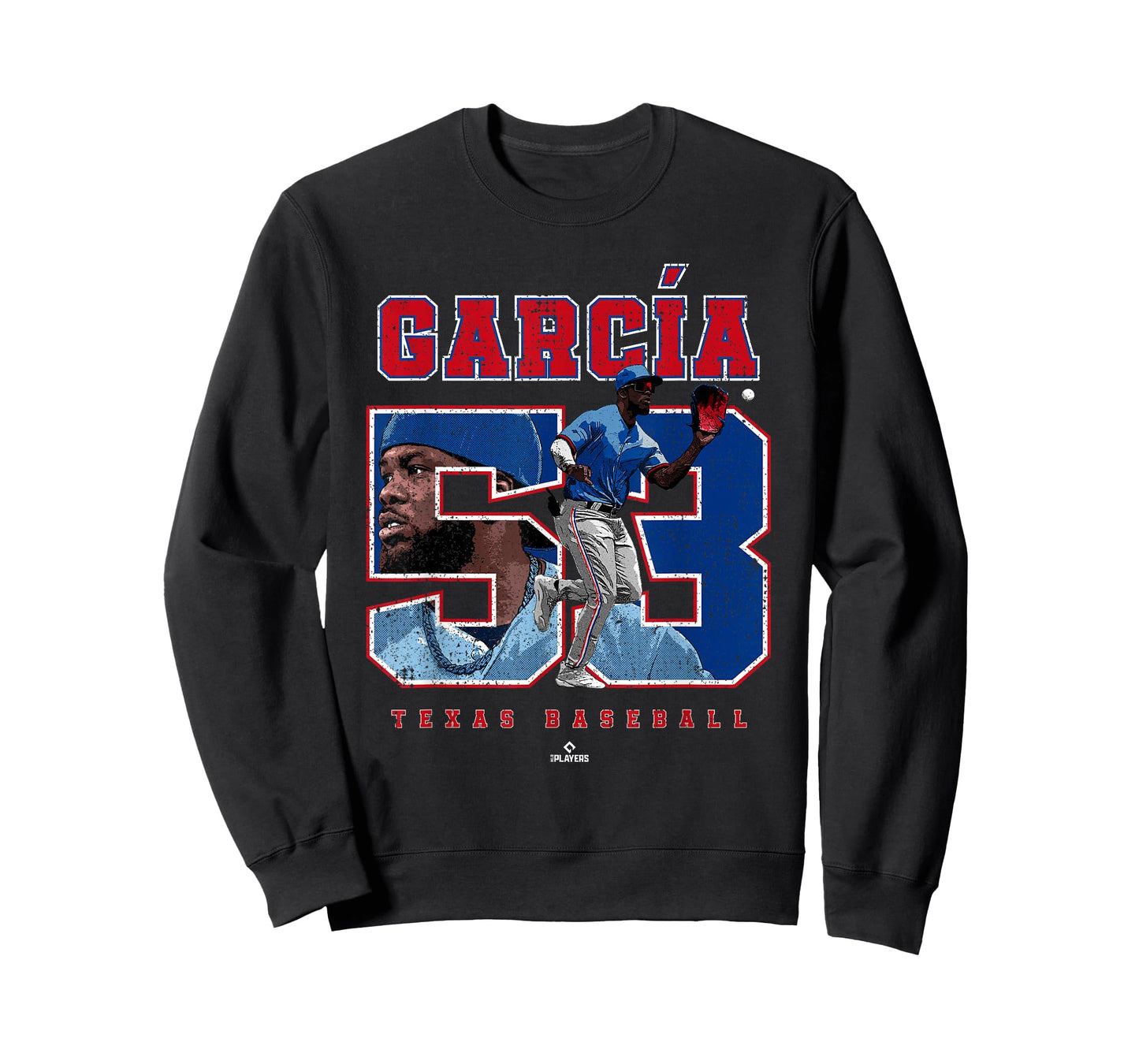 Number and Portrait Adolis Garcia Texas MLBPA T-Shirt