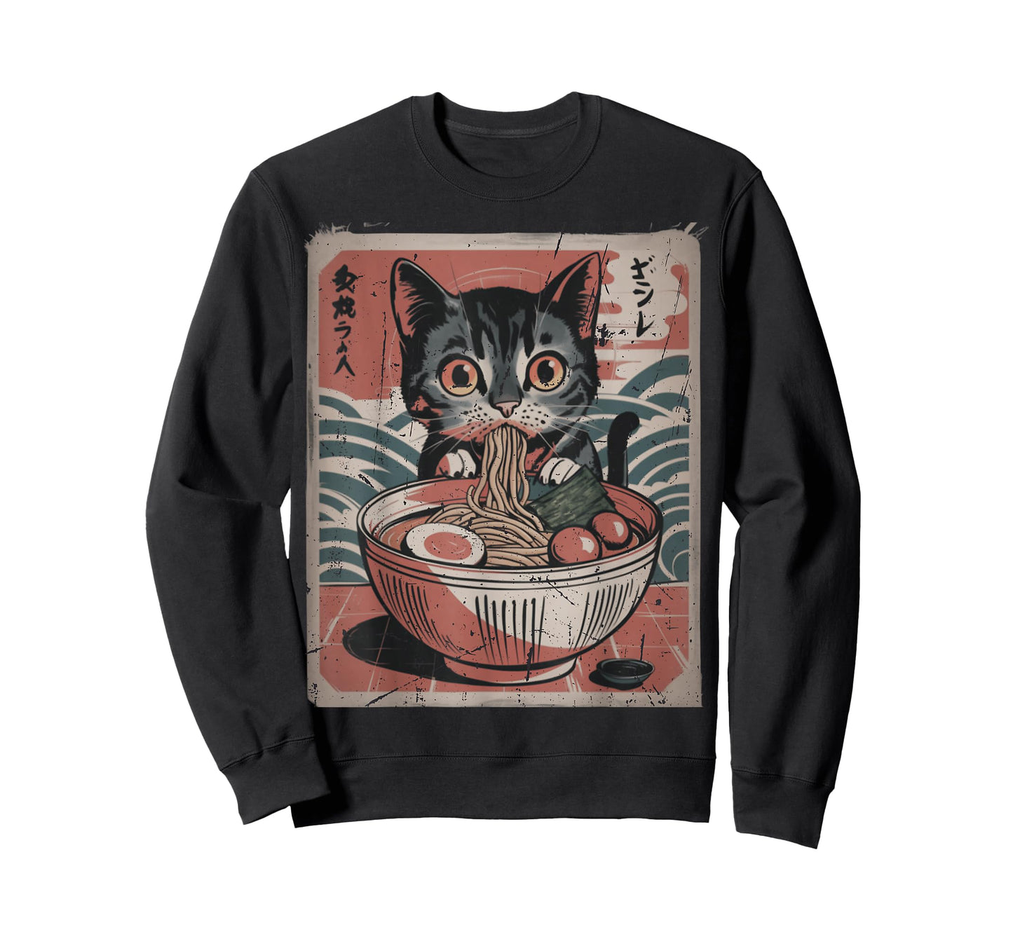 Cute Kitten Kawaii cat Ramen Bowl Japanese Art Design T-Shirt