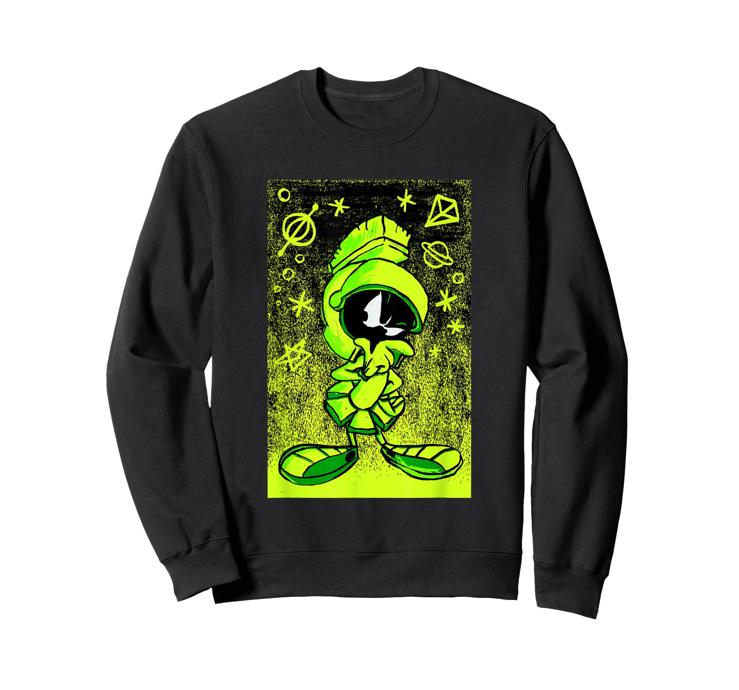 WB100 Looney Tunes Marvin The Martian Etching Portrait T-Shirt