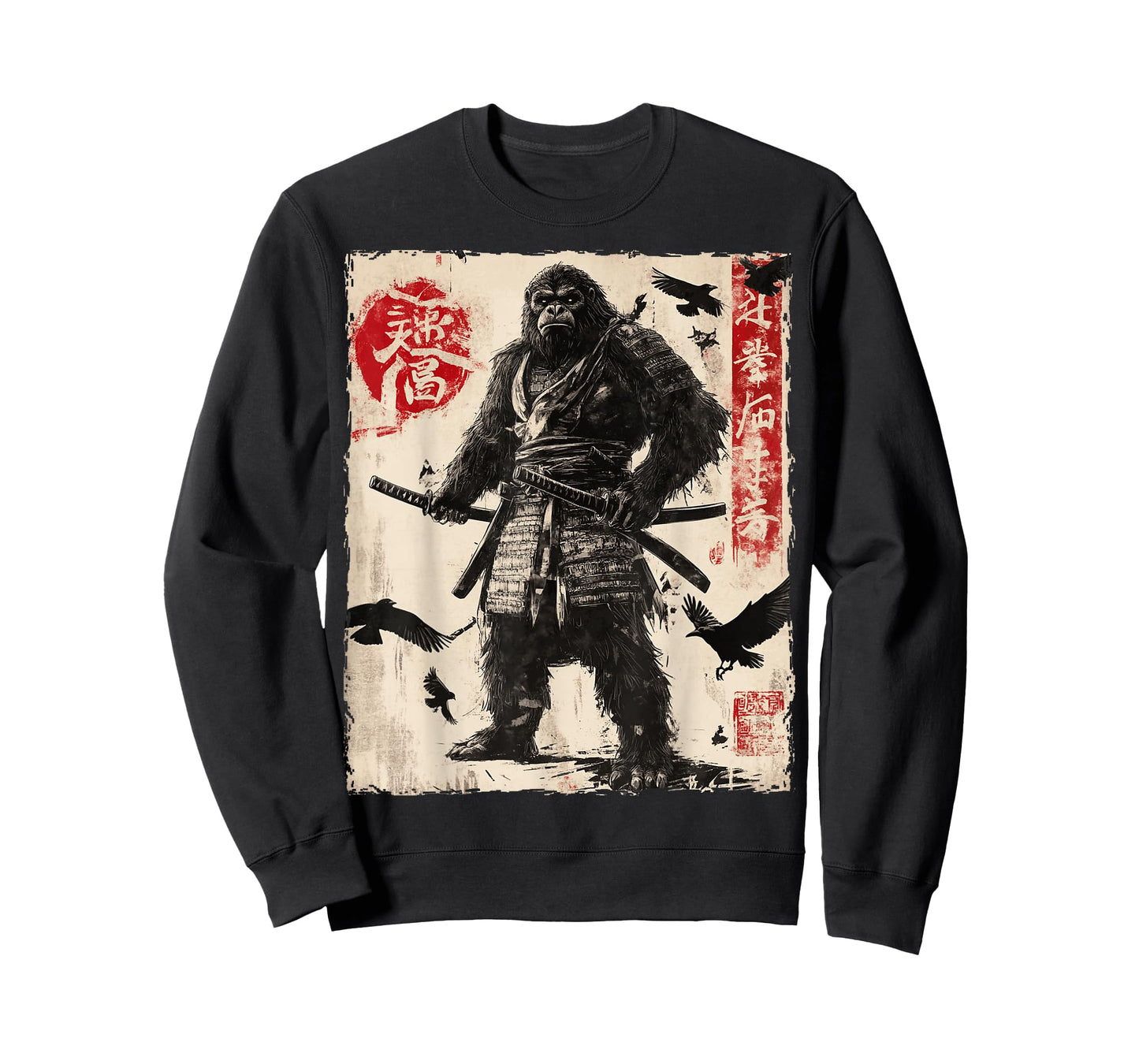 Bigfoot Sasquatch Samurai Graphic Japanese Warrior Anime T-Shirt