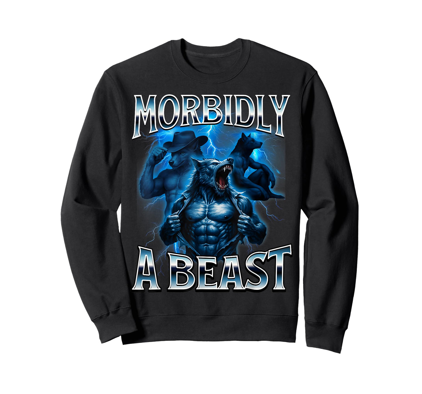 Morbidly A Beast Alpha Wolf Meme Weird Unhinged Brain Rot T-Shirt