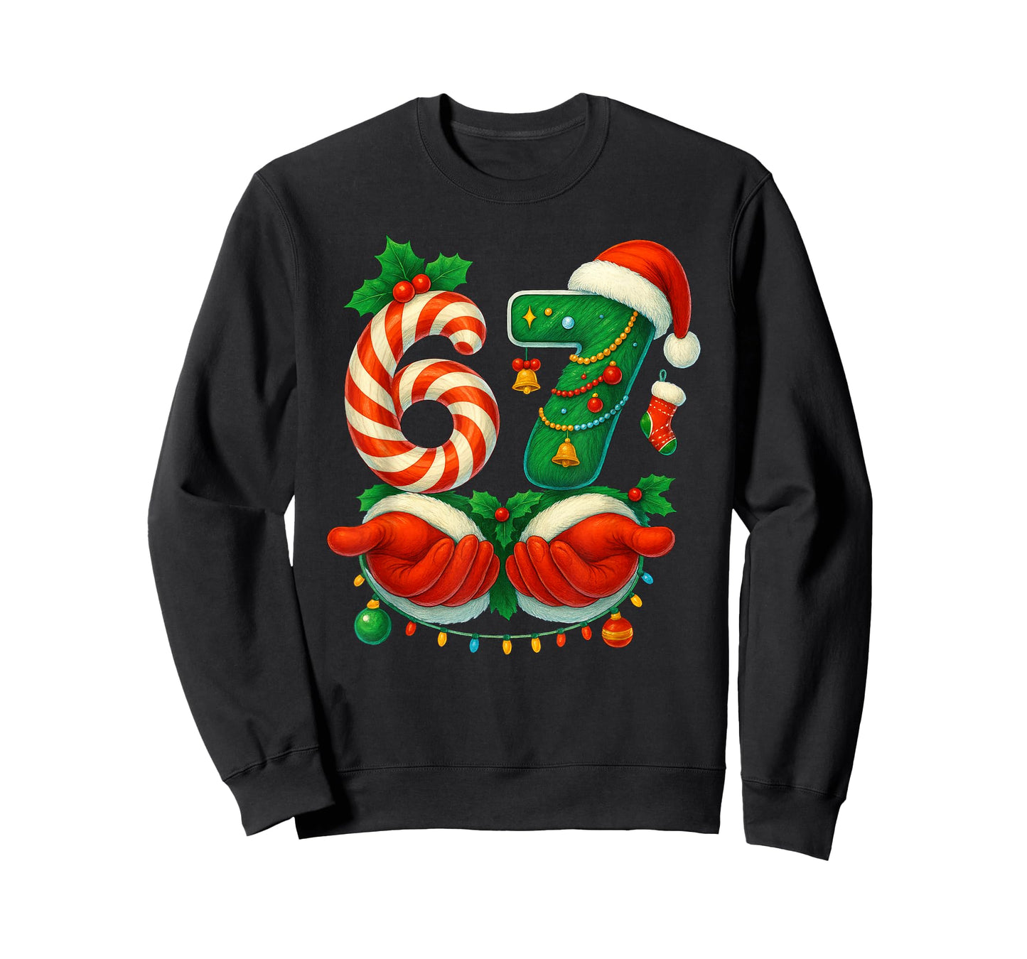67 Christmas 6 7 Xmas Meme Funny Christmas Boys Girls Kids T-Shirt