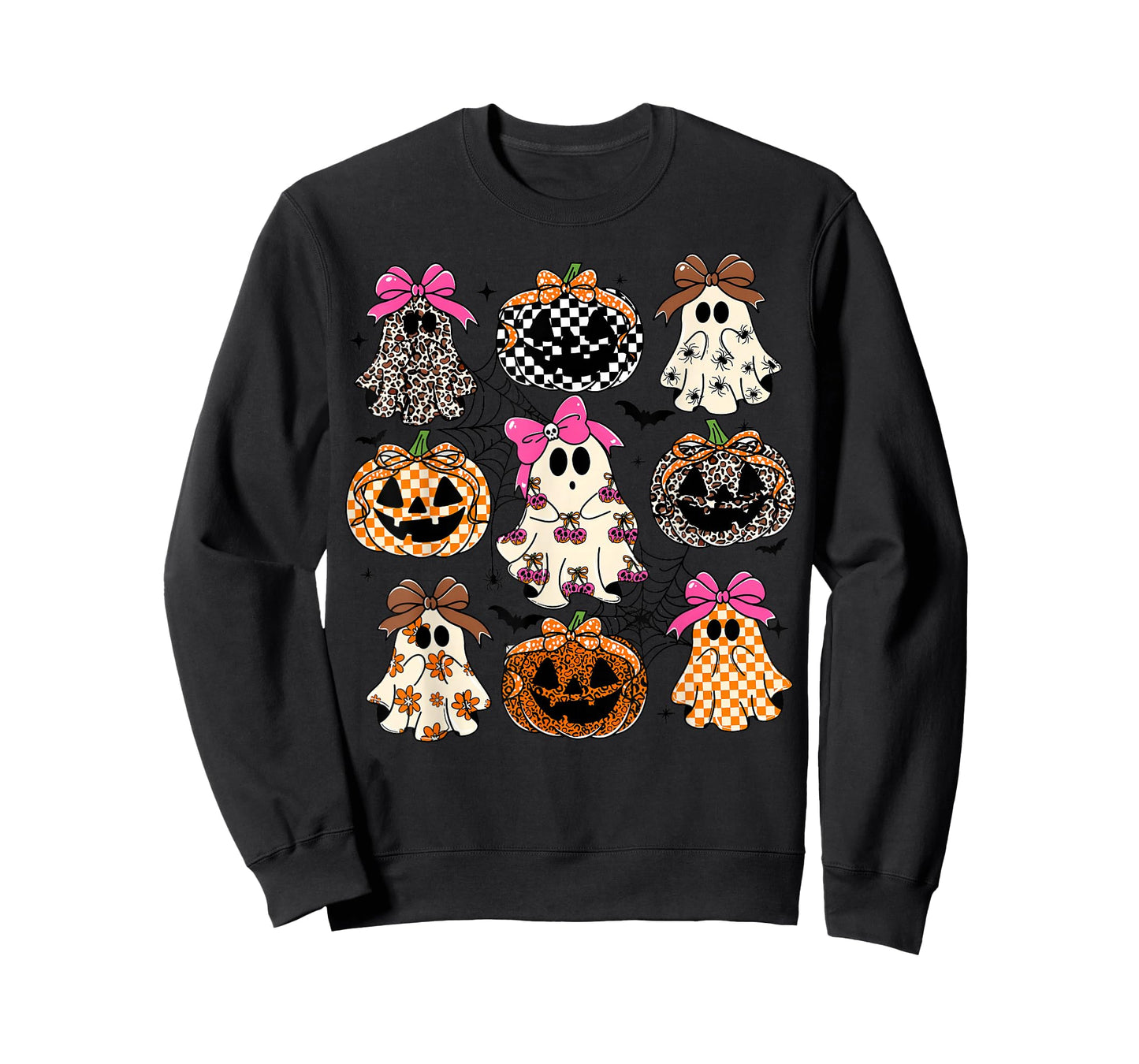 Halloween Coquette Bow Pumpkin Ghost Spooky Boo Women Girl T-Shirt