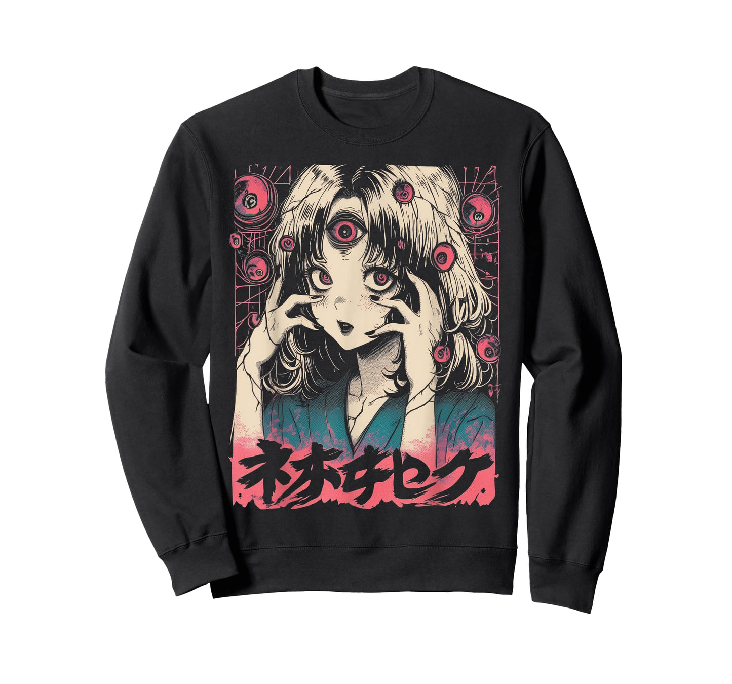 Goth Grunge Demon Anime Girl Waifu Horror Alt Aesthetic T-Shirt