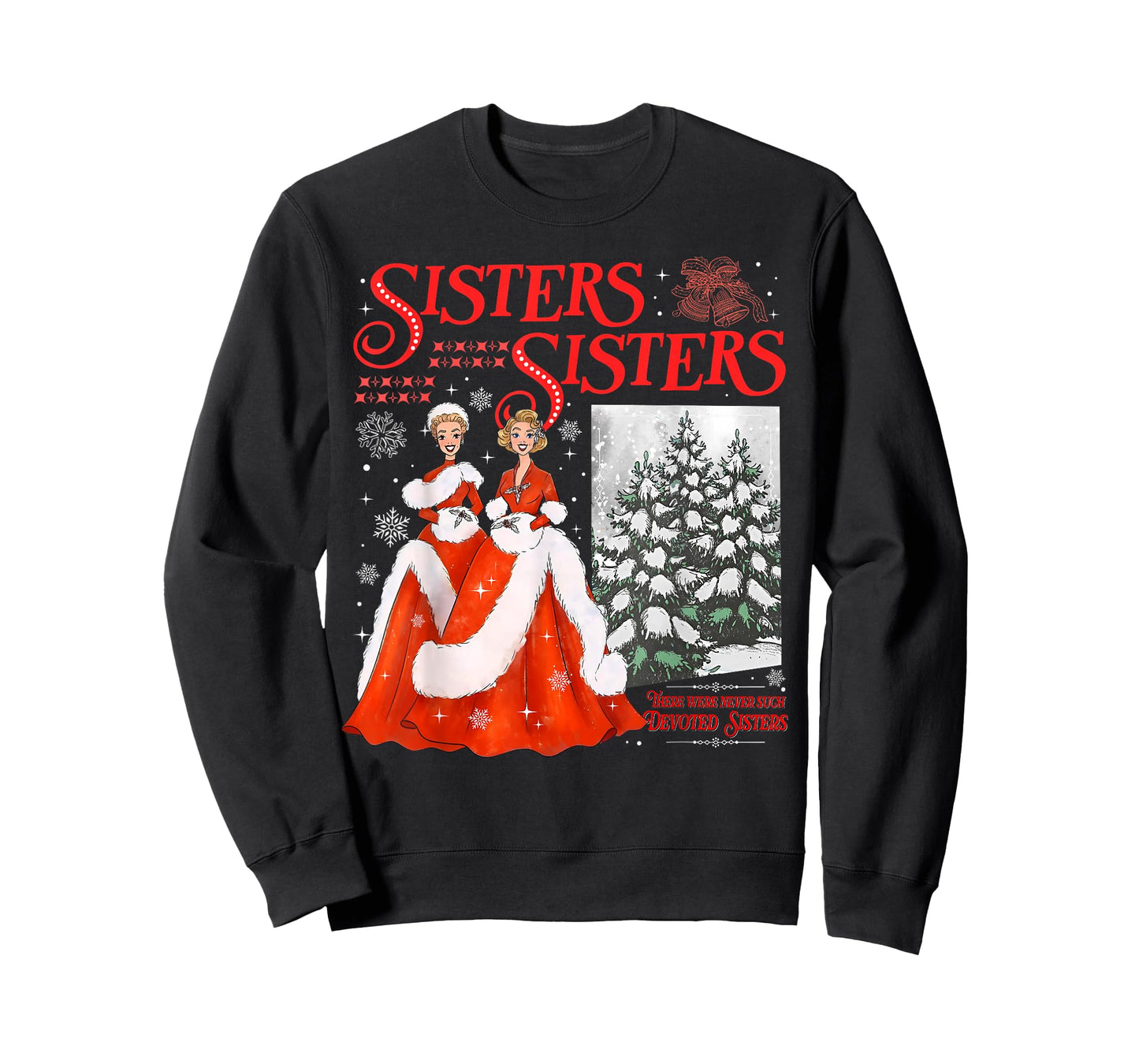 Devoted Sisters Merry Christmas White Xmas Snowflake Holiday T-Shirt