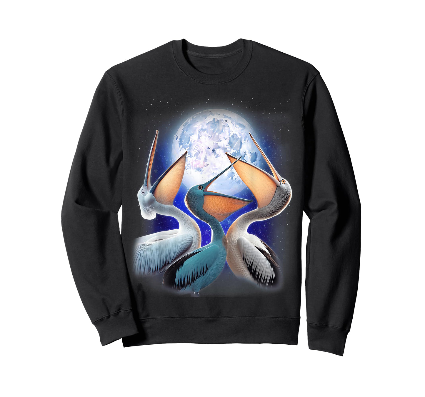 3 Pelicans Howling At The Moon Funny Pelican Bird Lover Kids T-Shirt