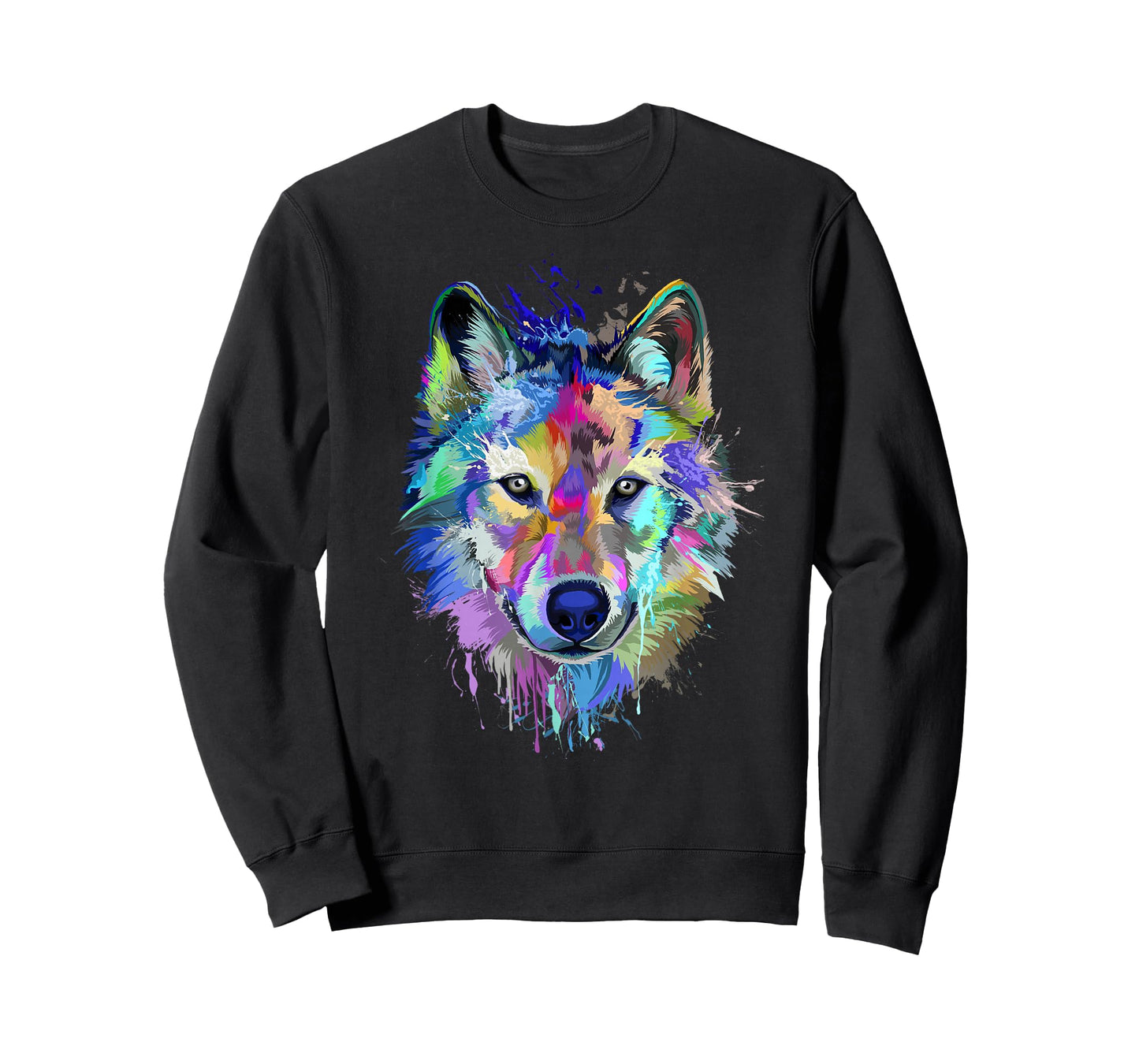 Wolf Splash Art Animal Face | Wolf Lover T-Shirt