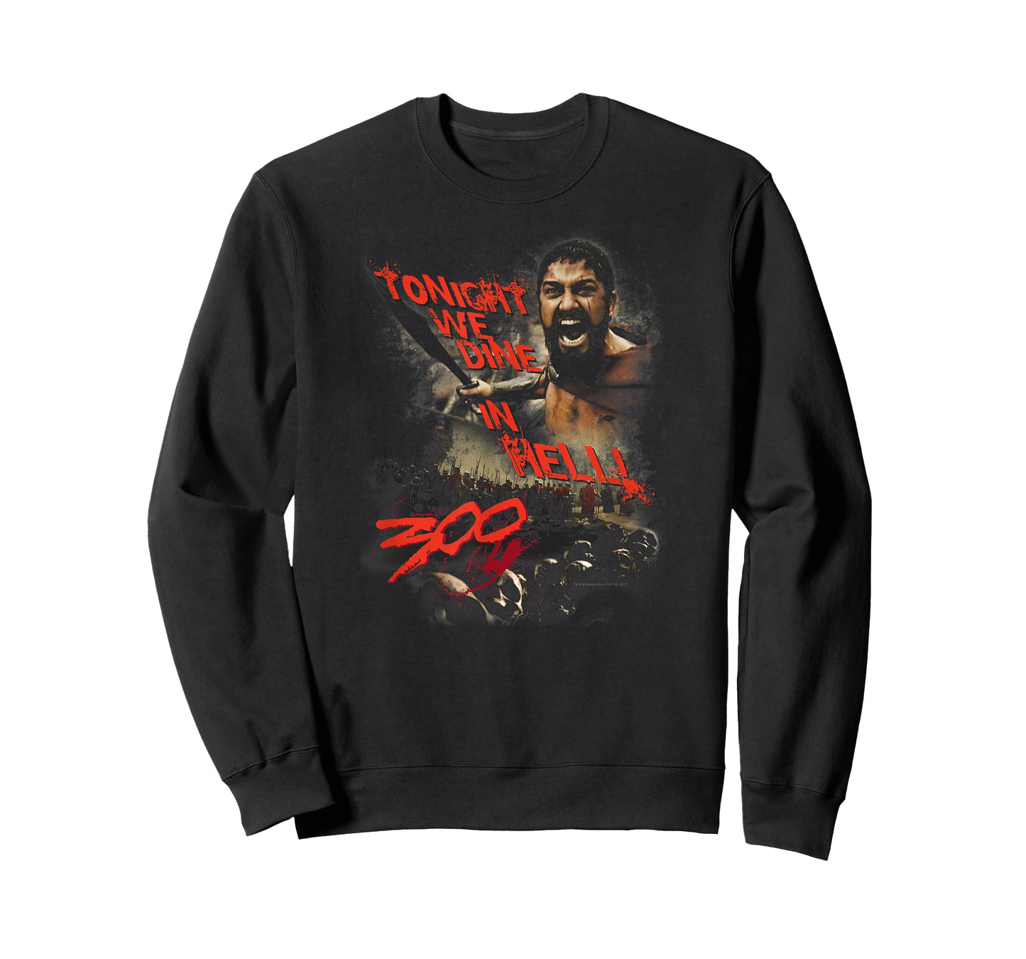 Warner Bros. 300 Movie Dine in Hell Unisex-Adults Black Cotton Blend T-Shirt
