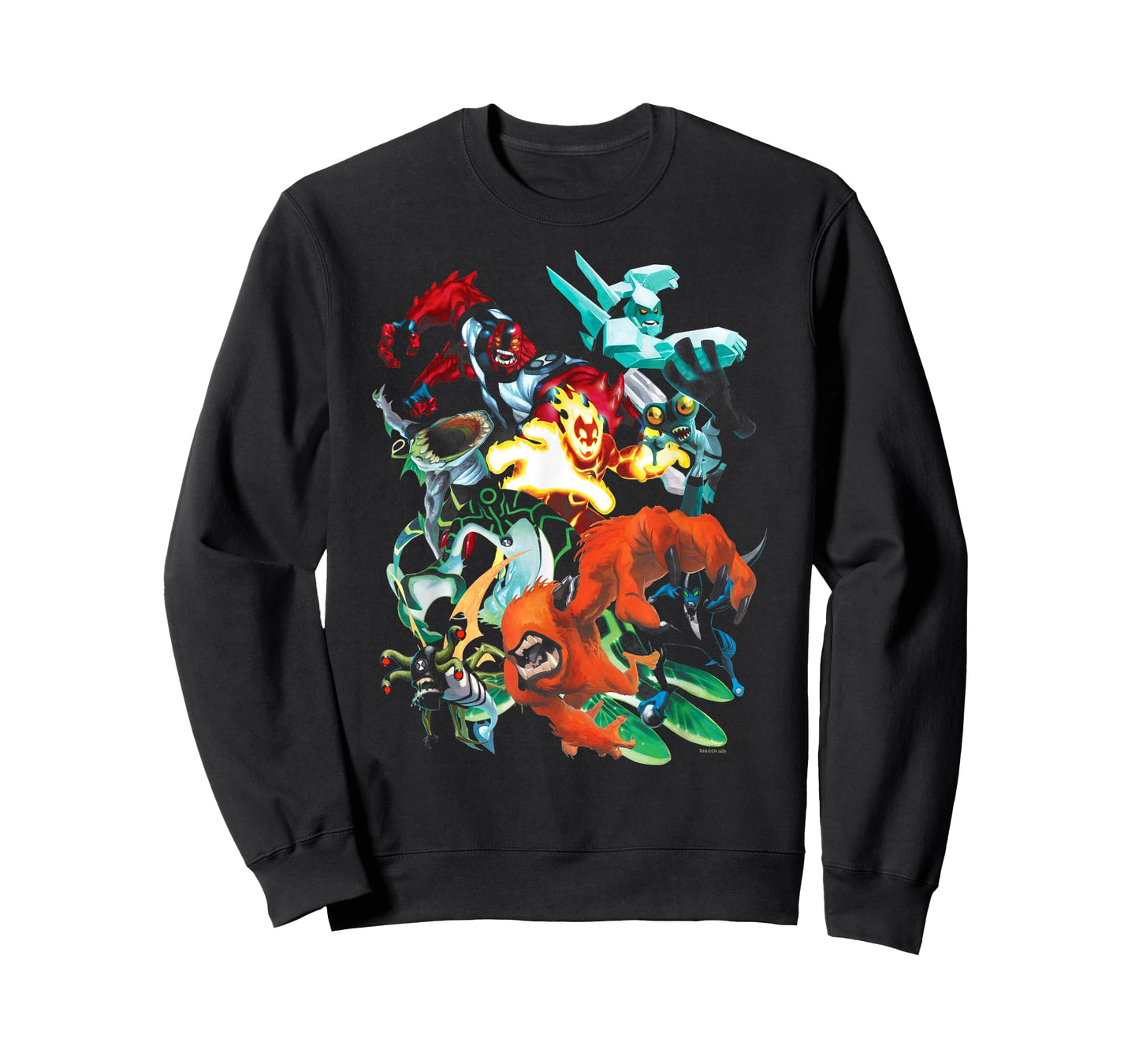 Ben 10 Colorful Alien Poses Collage Cartoon T-Shirt
