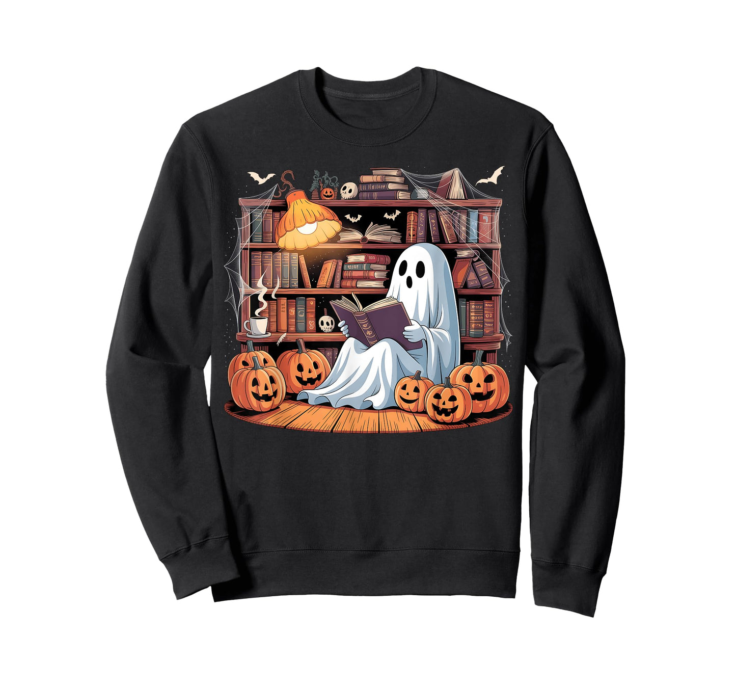 Funny Ghost Book Reading Halloween Books Lover Teacher T-Shirt