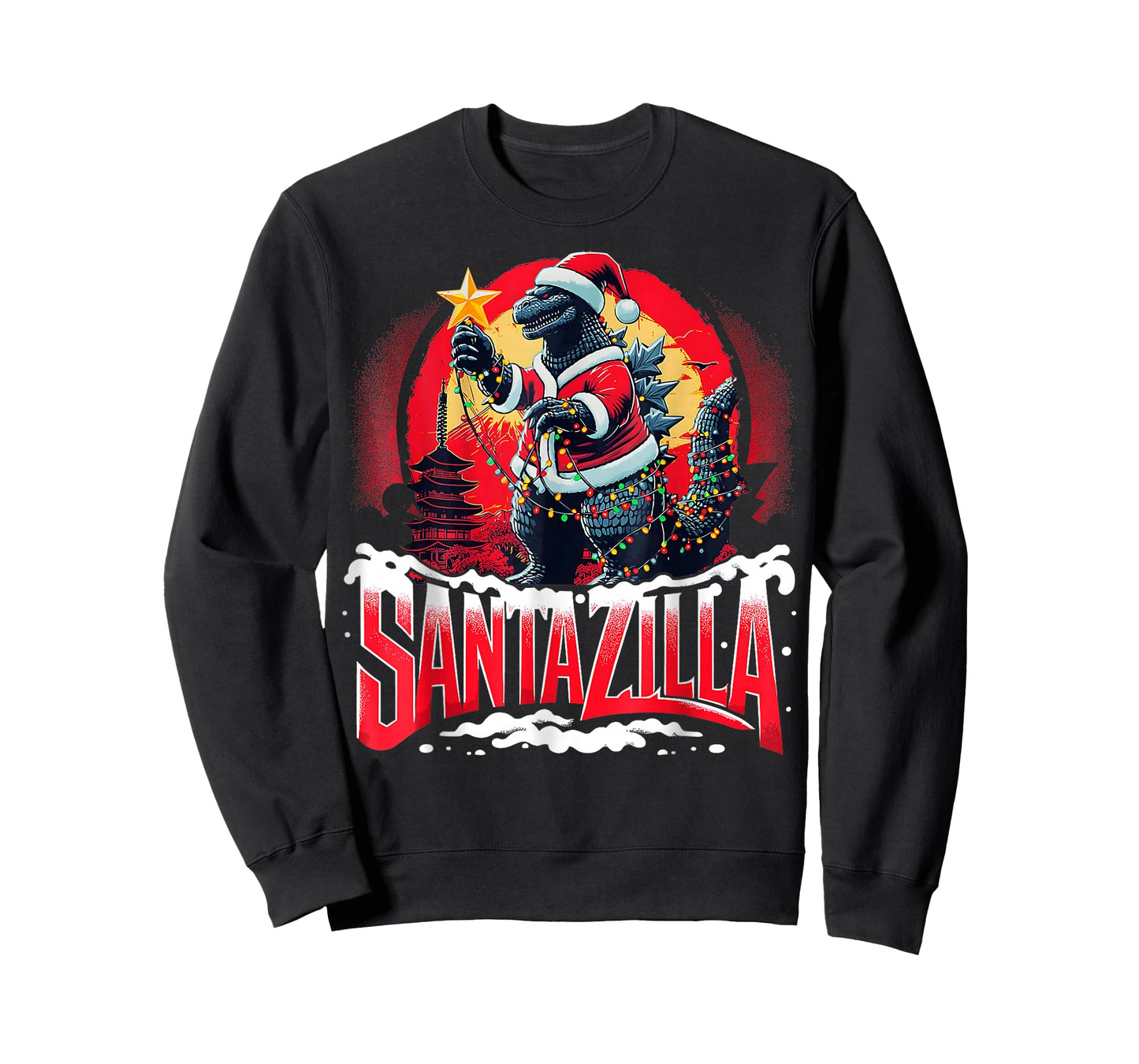 Kaiju Christmas Santazilla Japanese Monster Dinosaur Boys T-Shirt