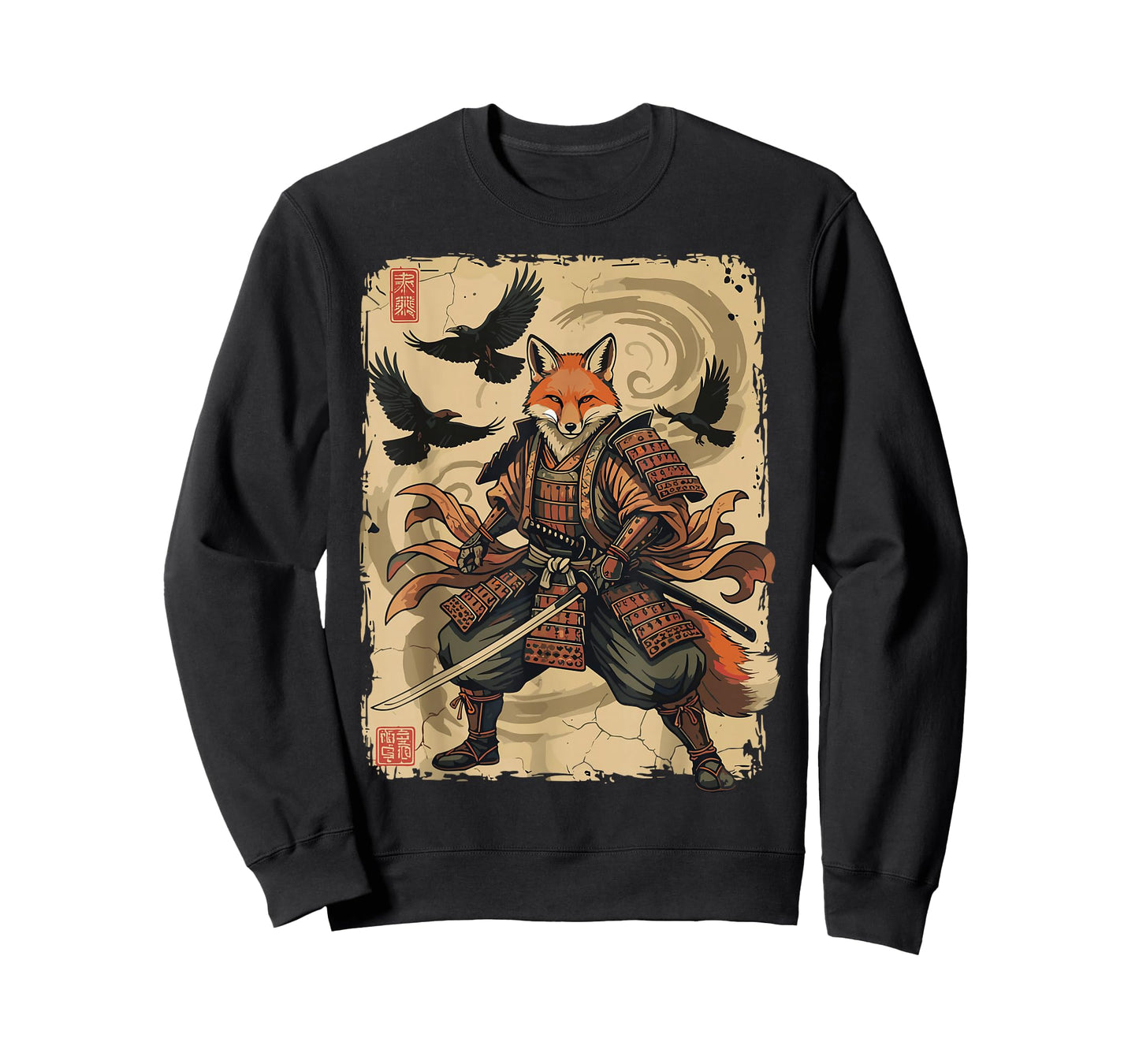 Samurai Fox Shirt Warrior Vintage Graphic Japanese Men Women T-Shirt
